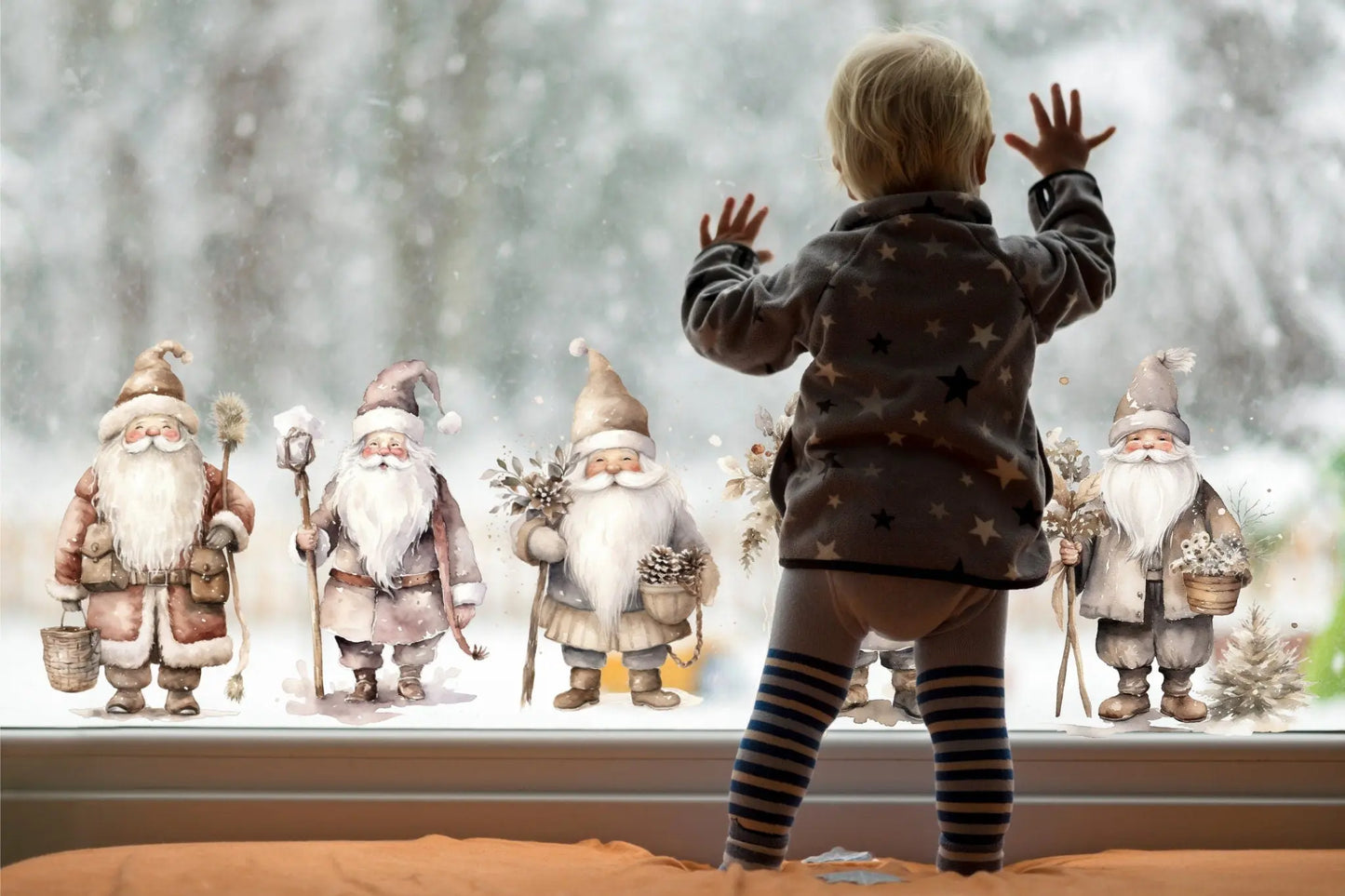 Bring the Magic Home with Double-Sided Reusable Santa Claus Window Stickers! Christmas Window Decal, Christmas Window Decorations, Santa Creative Windows