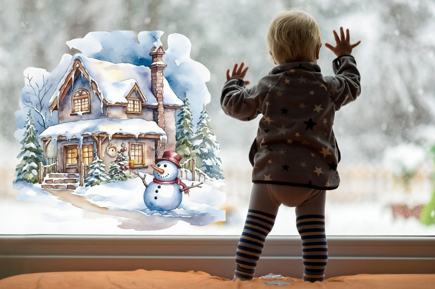 Christmas Window Decal, Christmas Window Stickers, Christmas Window, Christmas Window Decorations, Christmas Window Christmas Scene Creative Windows