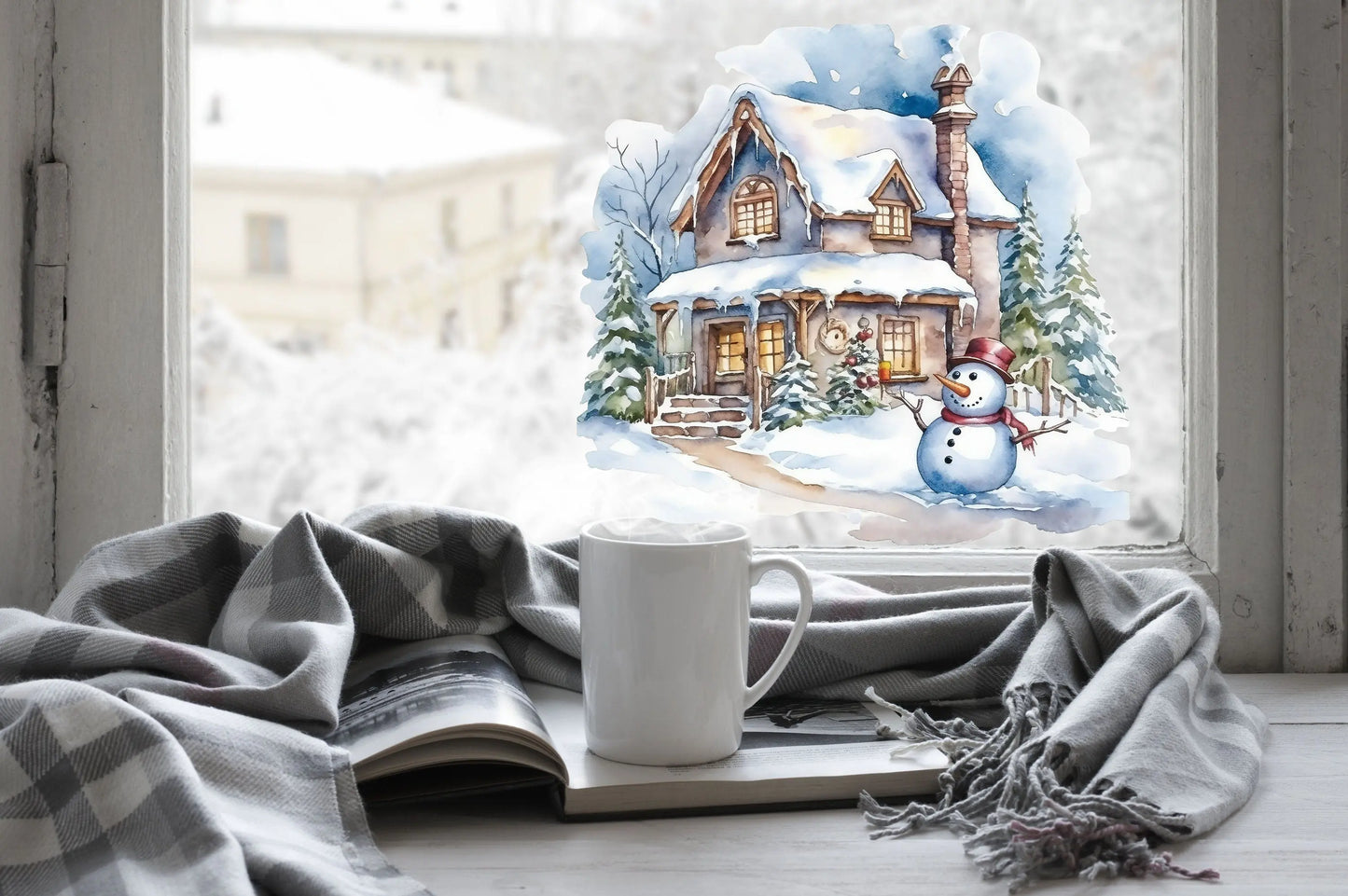 Christmas Window Decal, Christmas Window Stickers, Christmas Window, Christmas Window Decorations, Christmas Window Christmas Scene Creative Windows