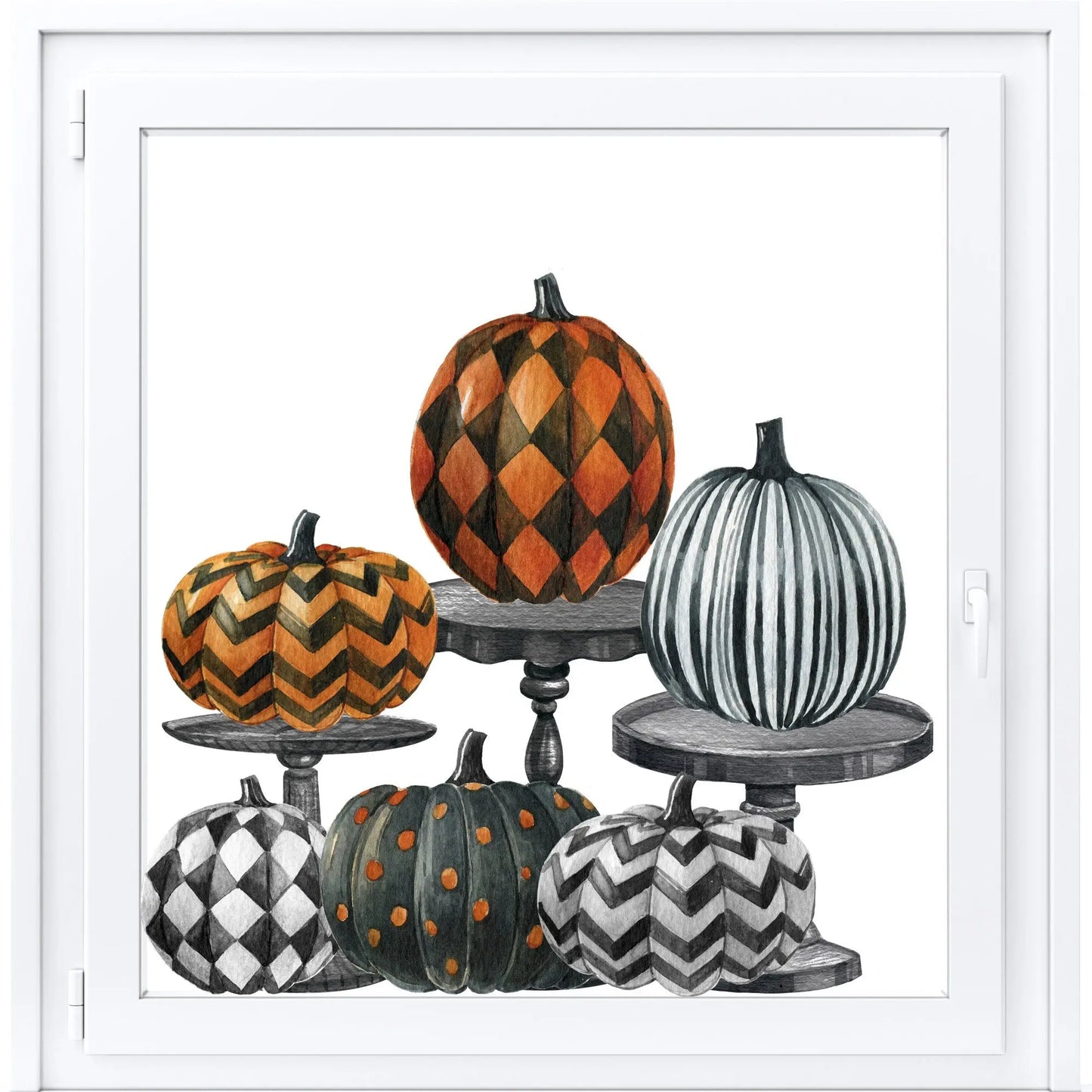 Pumpkin window Decals, Halloween window stickers, Halloween Window Decorations, Autumn window clings, Reusable Pumpkin Stickers Creative Windows