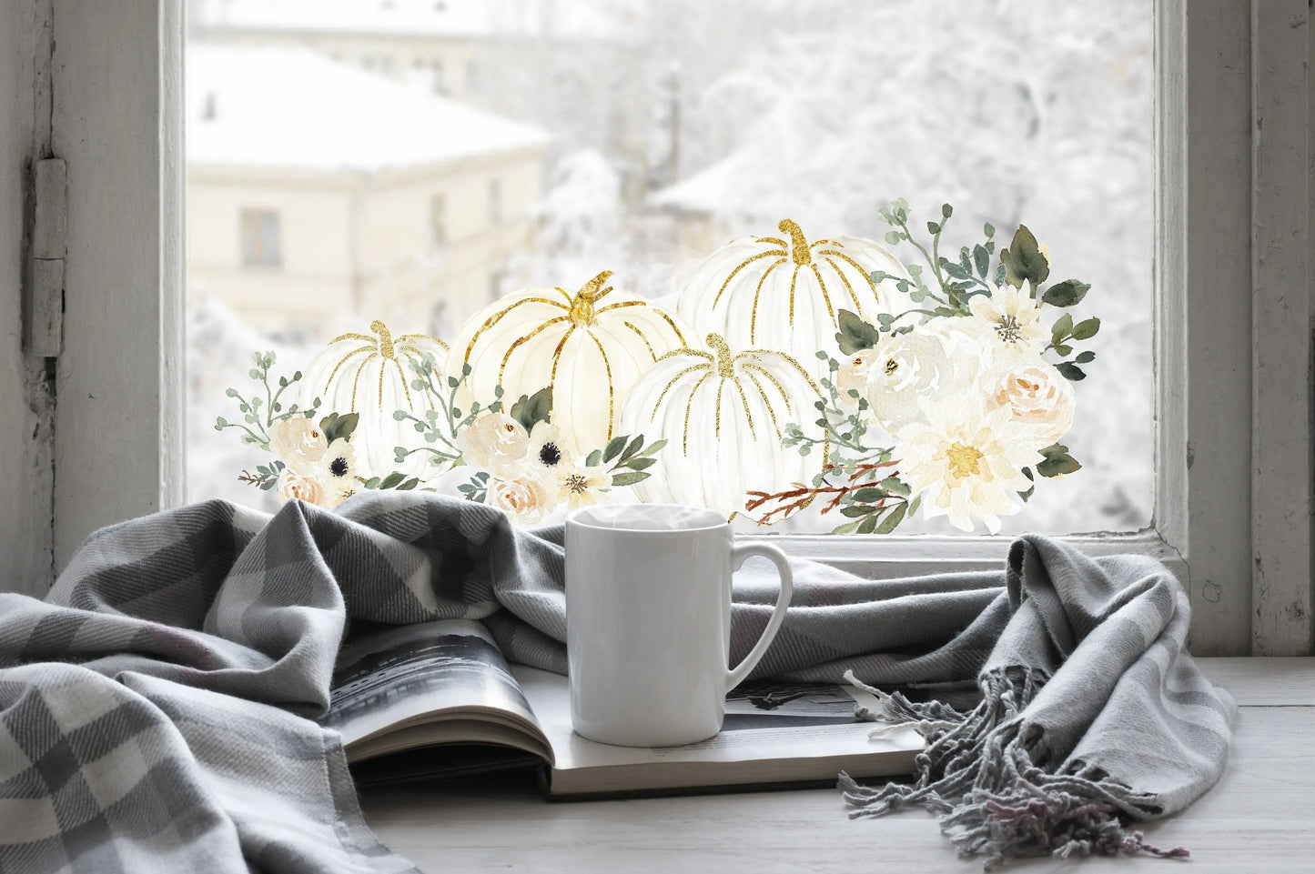 Pumpkin Window Sticker, Autumn Window Stickers, Halloween Window Decorations, Autumn window clings, Reusable Pumpkin Stickers Creative Windows