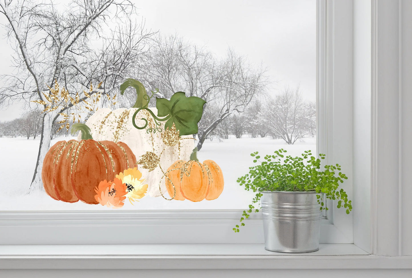 Reusable Pumpkin Window Stickers: Double-Sided Halloween Decorations Creative Windows