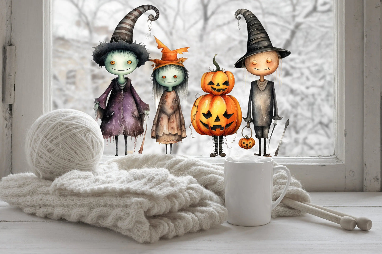 Halloween Window Stickers, Halloween window stickers, Halloween Window Decorations, Halloween Window Clings, Halloween Decals, Whimsical Creative Windows