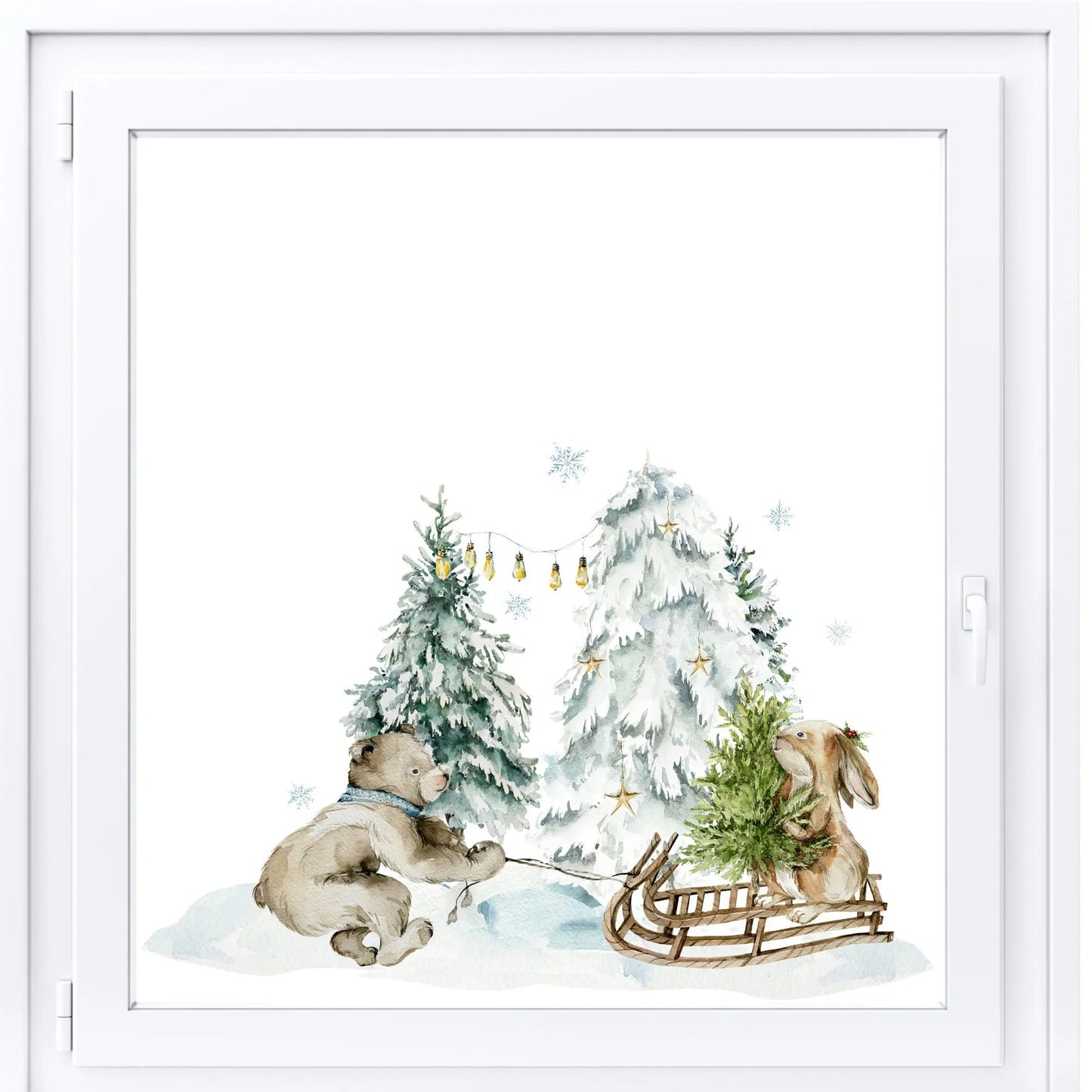 Bring the Magic Home with Double-Sided Reusable Christmas scene Window Sticker! Christmas Window Decal, Christmas Window Decorations Creative Windows
