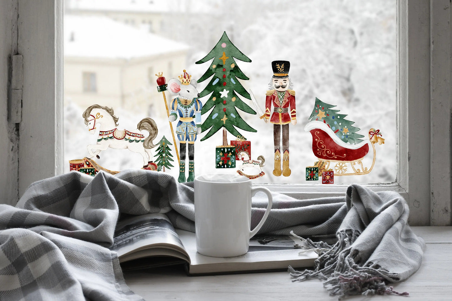 Christmas Window Sticker, Christmas Nutcracker Window Sticker, Double-Sided Reusable Christmas Window Sticker! Christmas Window Decal, Creative Windows