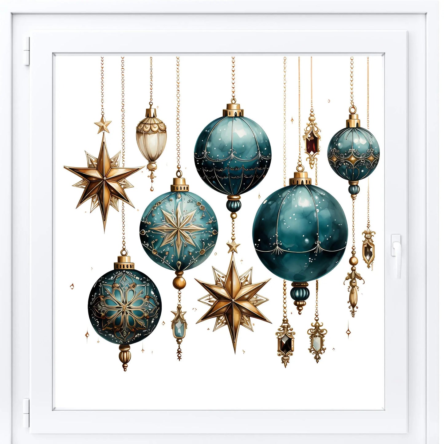 Reusable Bauble Window Sticker Set, Christmas Window Stickers, Christmas Window Decorations, Bauble Window Stickers, Bauble Stickers Creative Windows