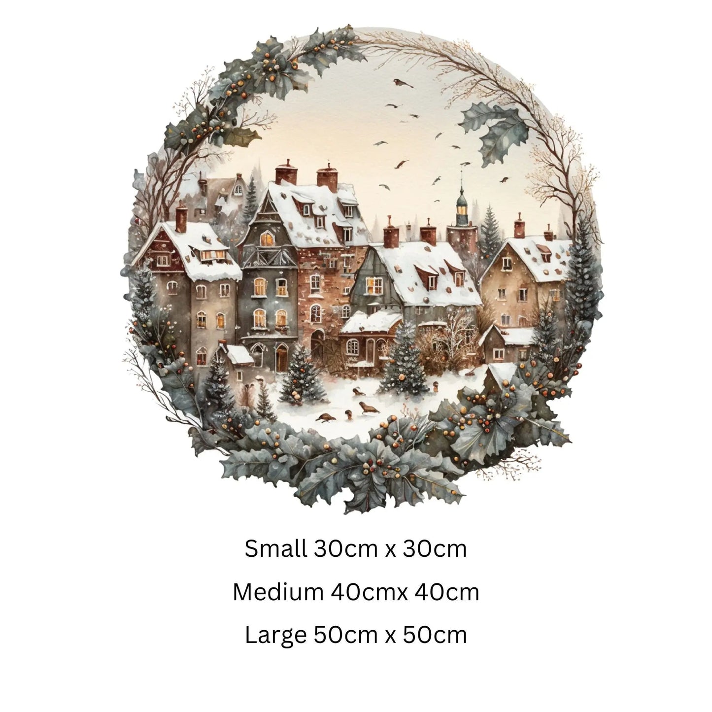 Vintage Village Christmas Window Sticker, Christmas Window Sticker, Double-Sided Reusable Christmas Window Sticker, Christmas Window Decal, Creative Windows