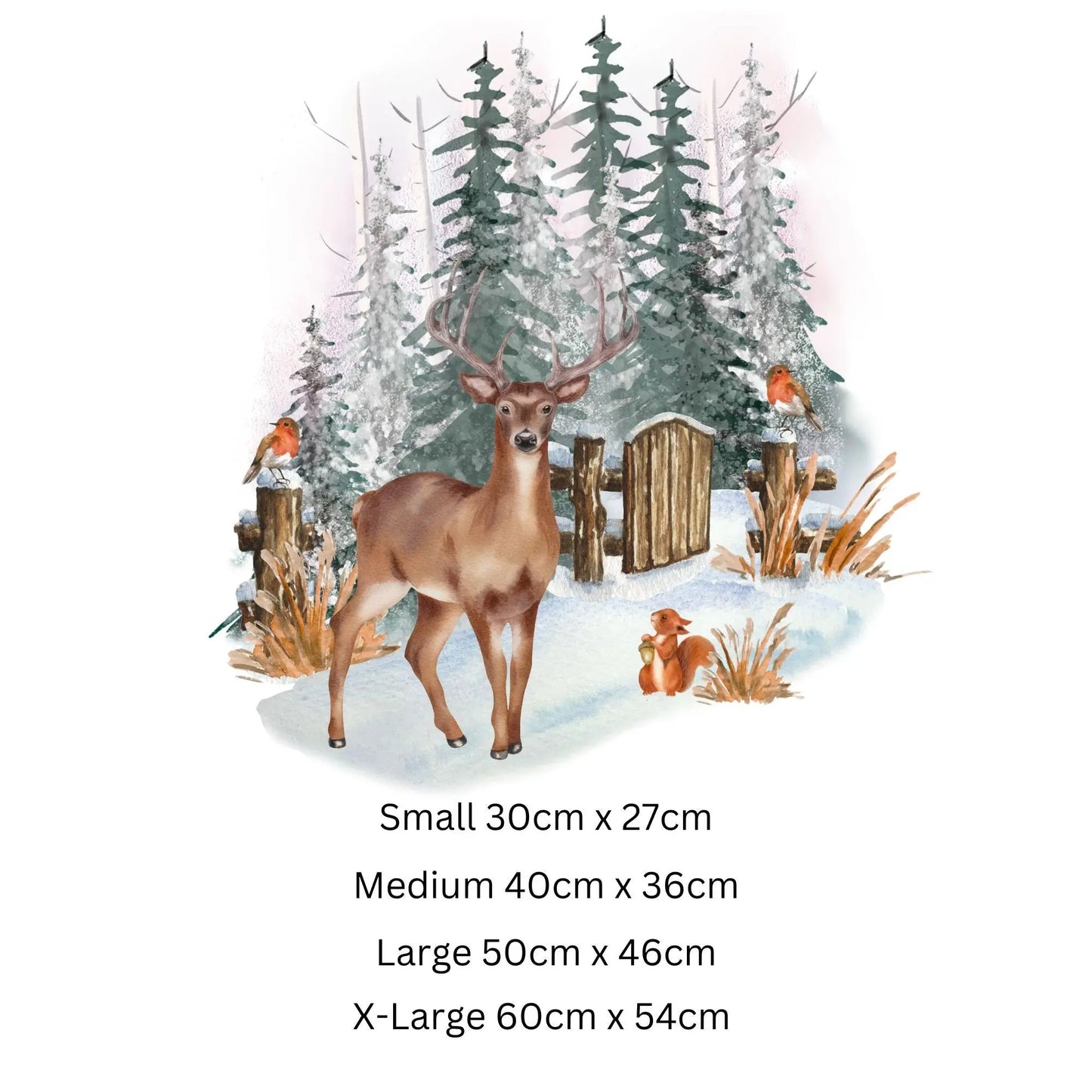 Christmas Window Sticker, Woodland Deer Window Sticker, Double-Sided Reusable Christmas scene Window Stickers, Christmas Window Decal, Creative Windows