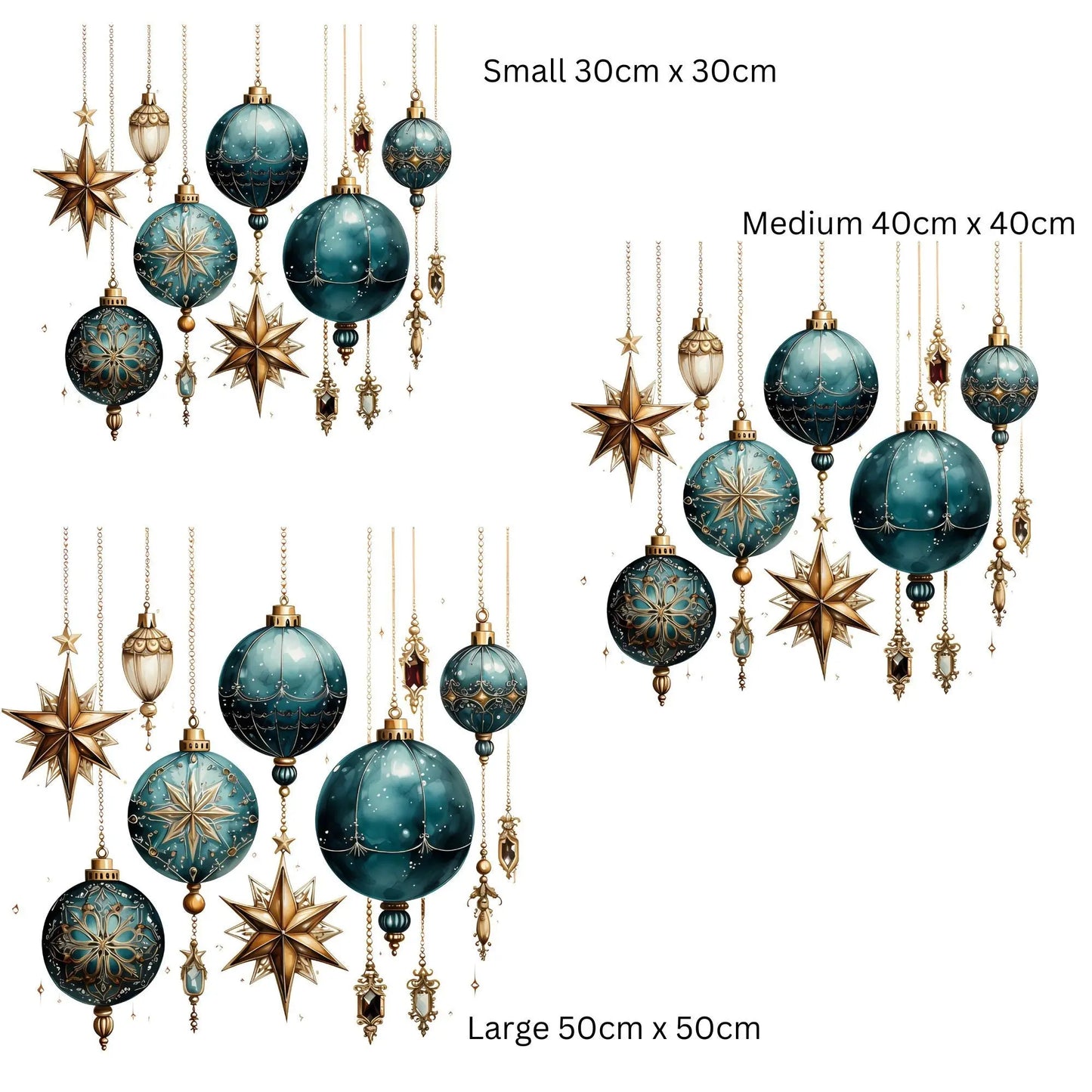 Reusable Bauble Window Sticker Set, Christmas Window Stickers, Christmas Window Decorations, Bauble Window Stickers, Bauble Stickers Creative Windows