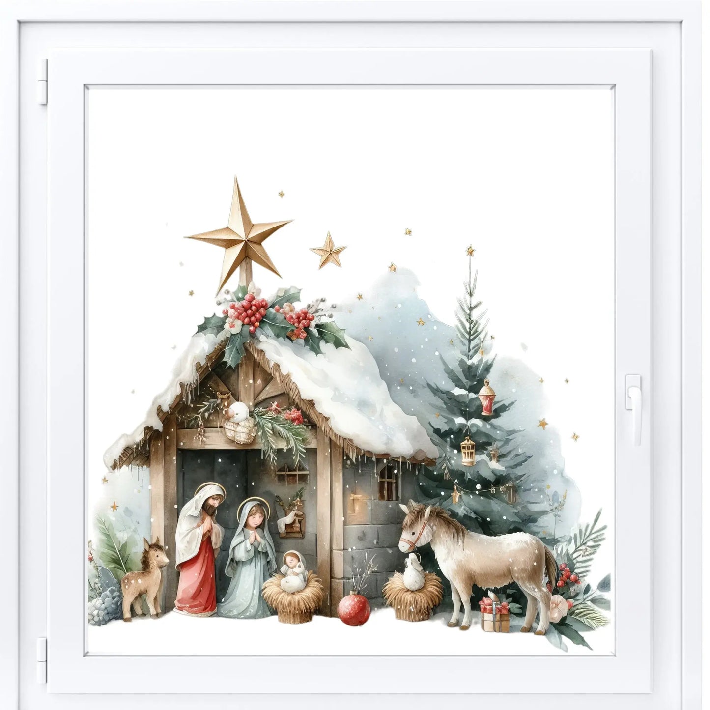 Nativity Window Stickers, Christmas Window Sticker, Christmas Nativity Scene Window Sticker, Double-Sided Reusable Christmas Window Sticker! Creative Windows