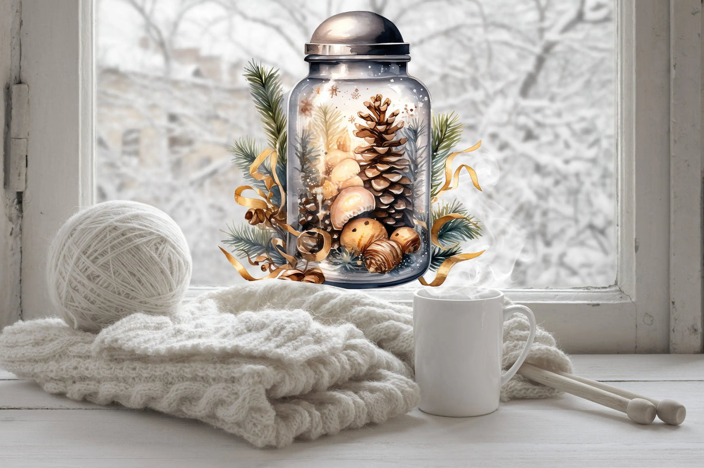 Christmas Window Sticker, Christmas Winter Scene Window Sticker, Double-Sided Reusable Festive Window Sticker! Christmas Window Decal, Creative Windows