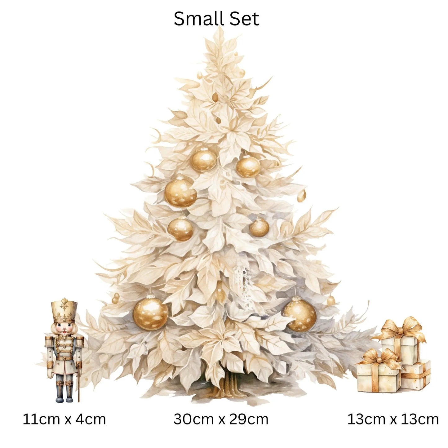 Christmas Window Sticker, Gold Christmas Tree Window Sticker, Double-Sided Reusable Christmas scene Window Stickers, Christmas Window Decal, Creative Windows