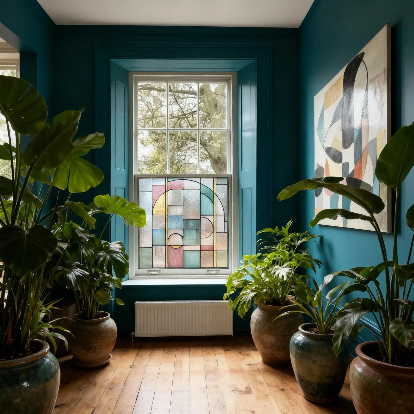 Art Deco Window Film: Geometric Privacy Film, Custom Size Creative Windows