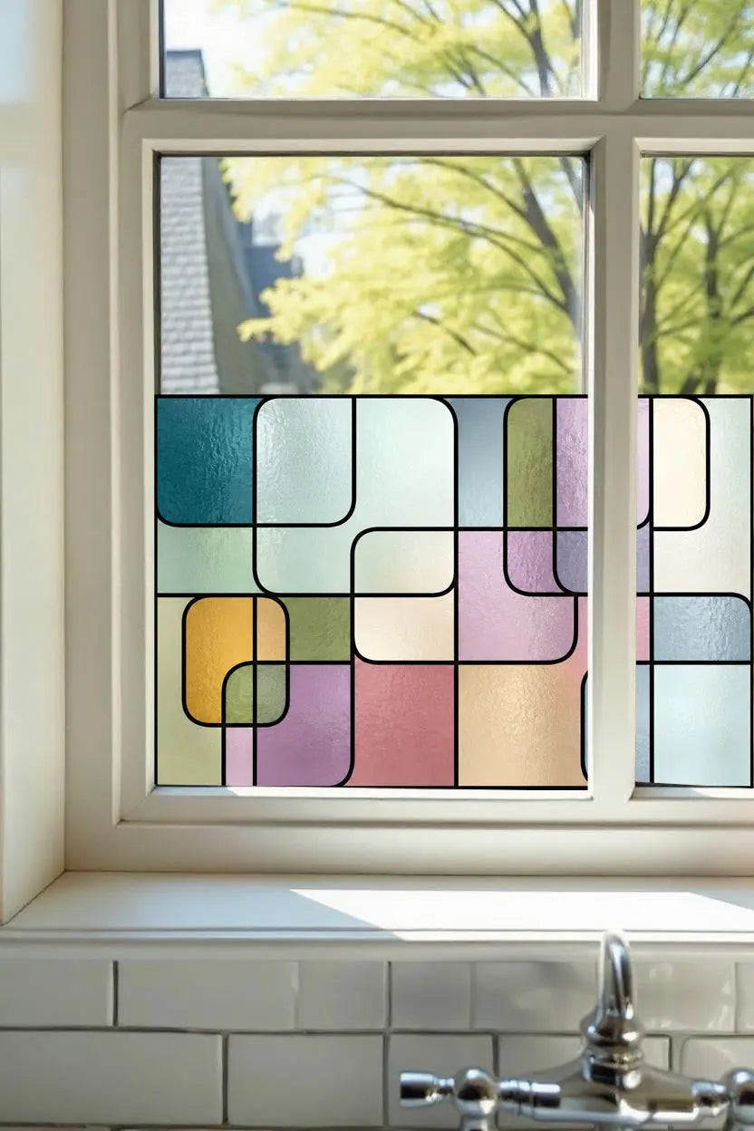 Stained Glass Window Film: Modern Privacy Window Ideas
