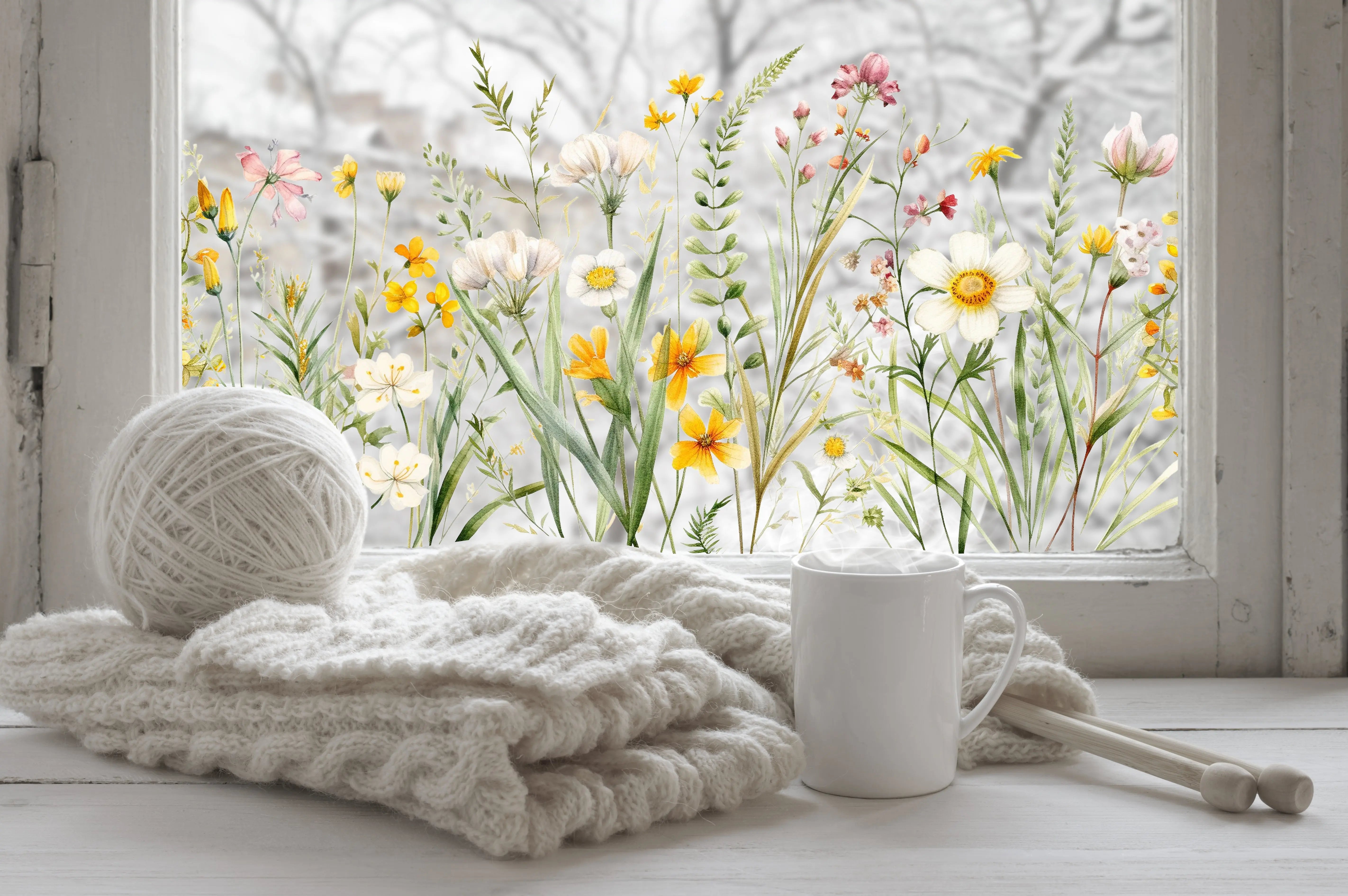 Floral Window Border Film – Enhance Your Space – Creative Windows