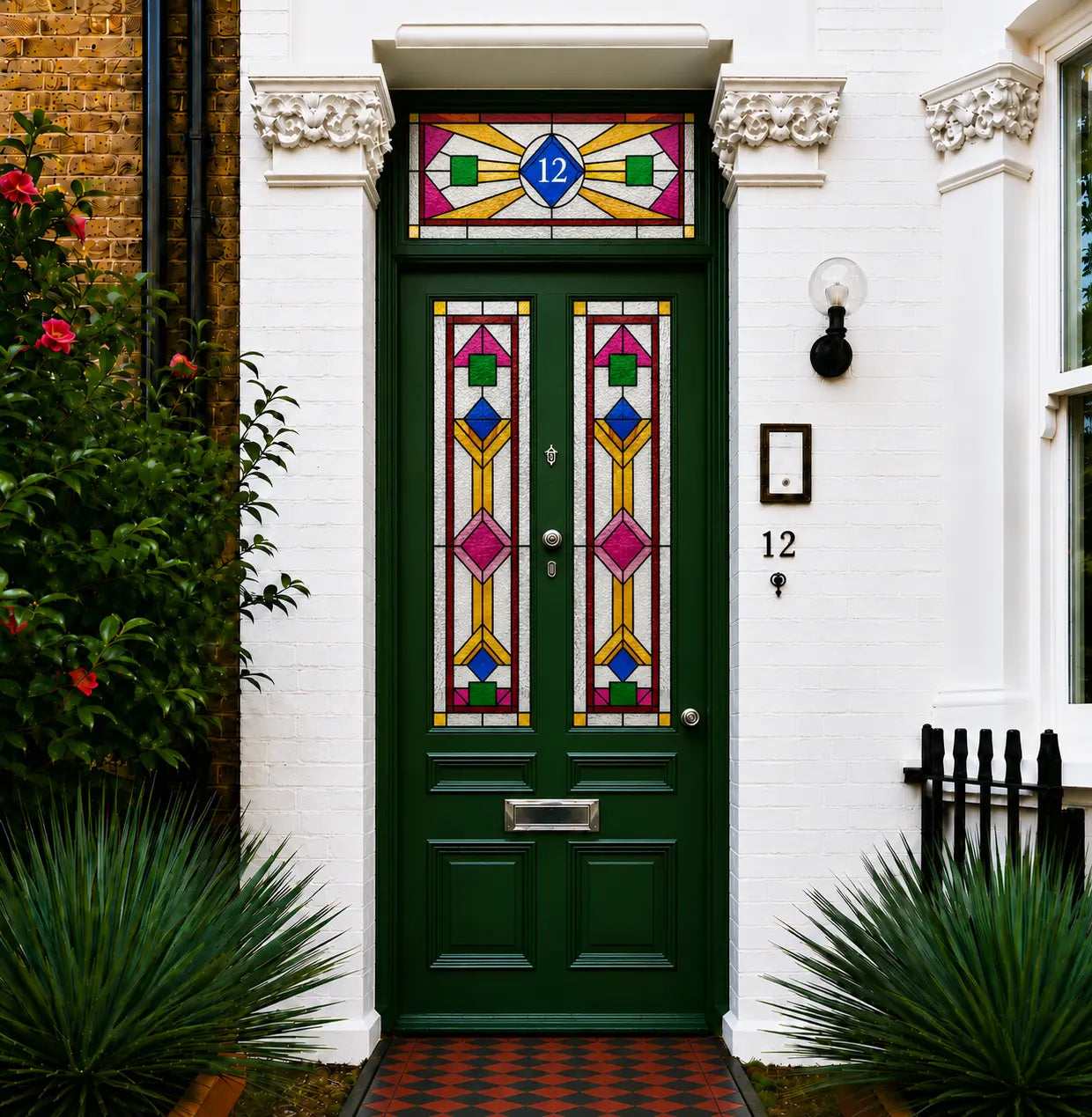 Art Deco Front Door Privacy Window Film
