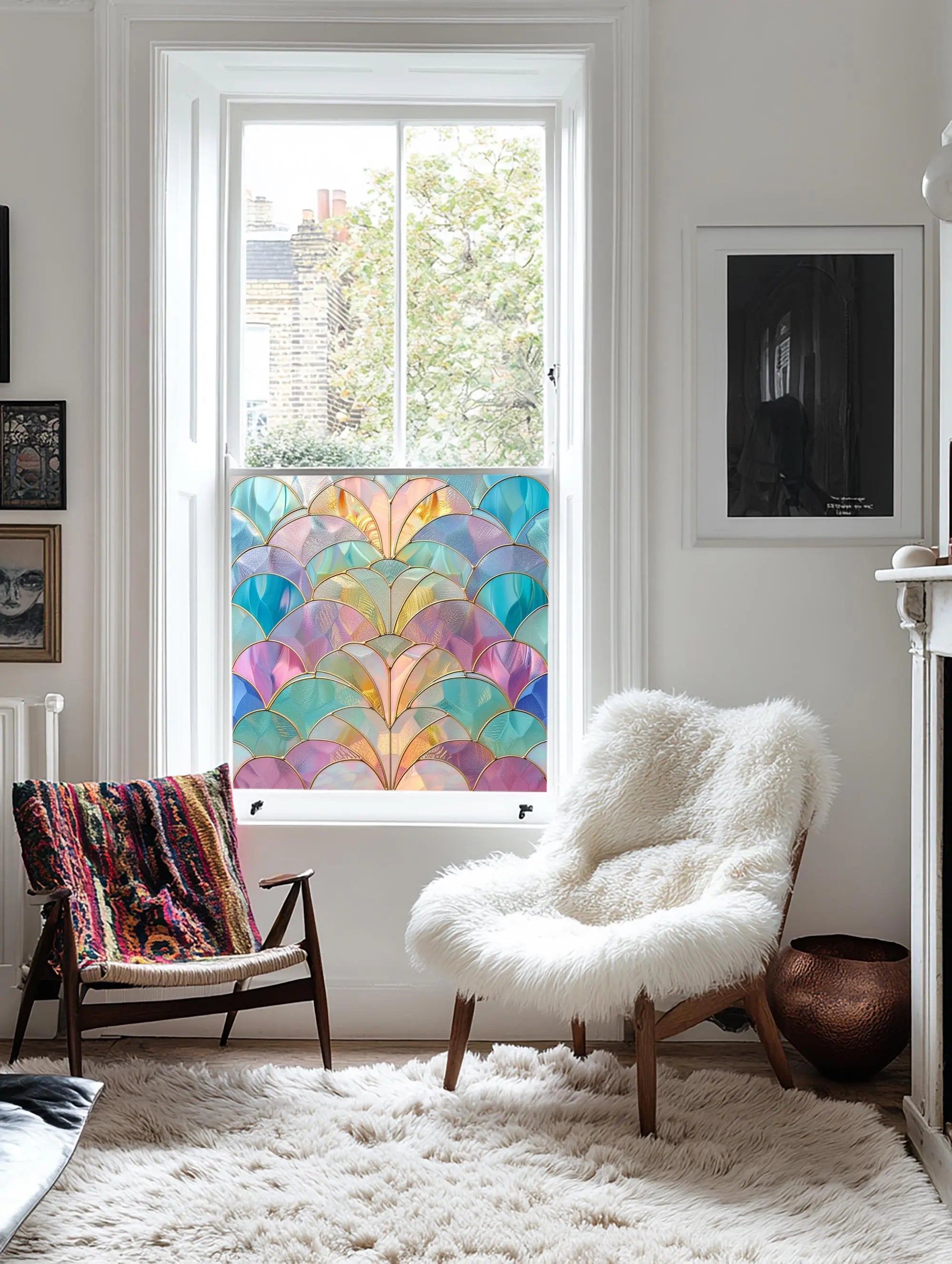 Apollosa Stained Glass Privacy Window Film Creative Windows