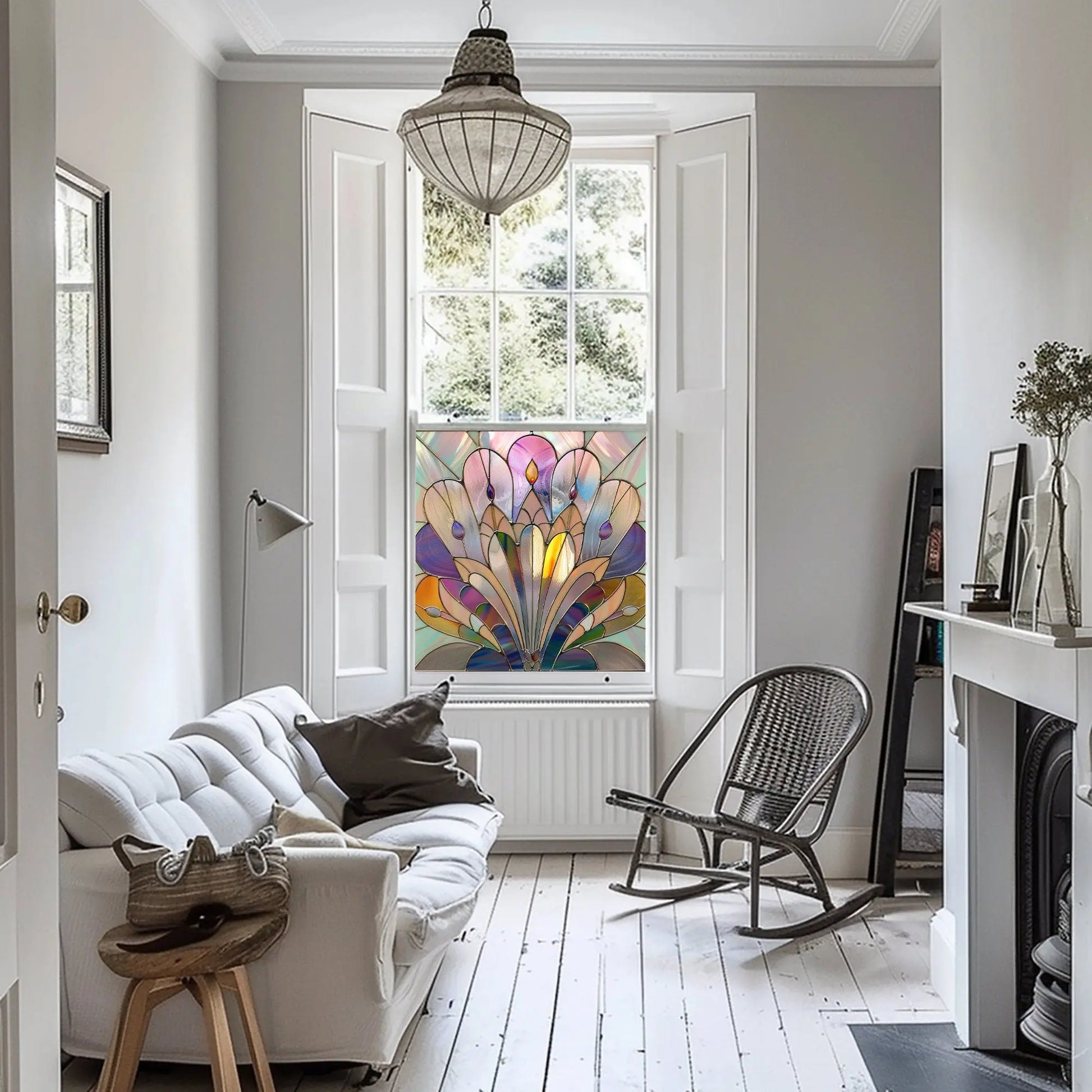 Art Deco Window Film: Serina Privacy Stained Glass Window Film Creative Windows