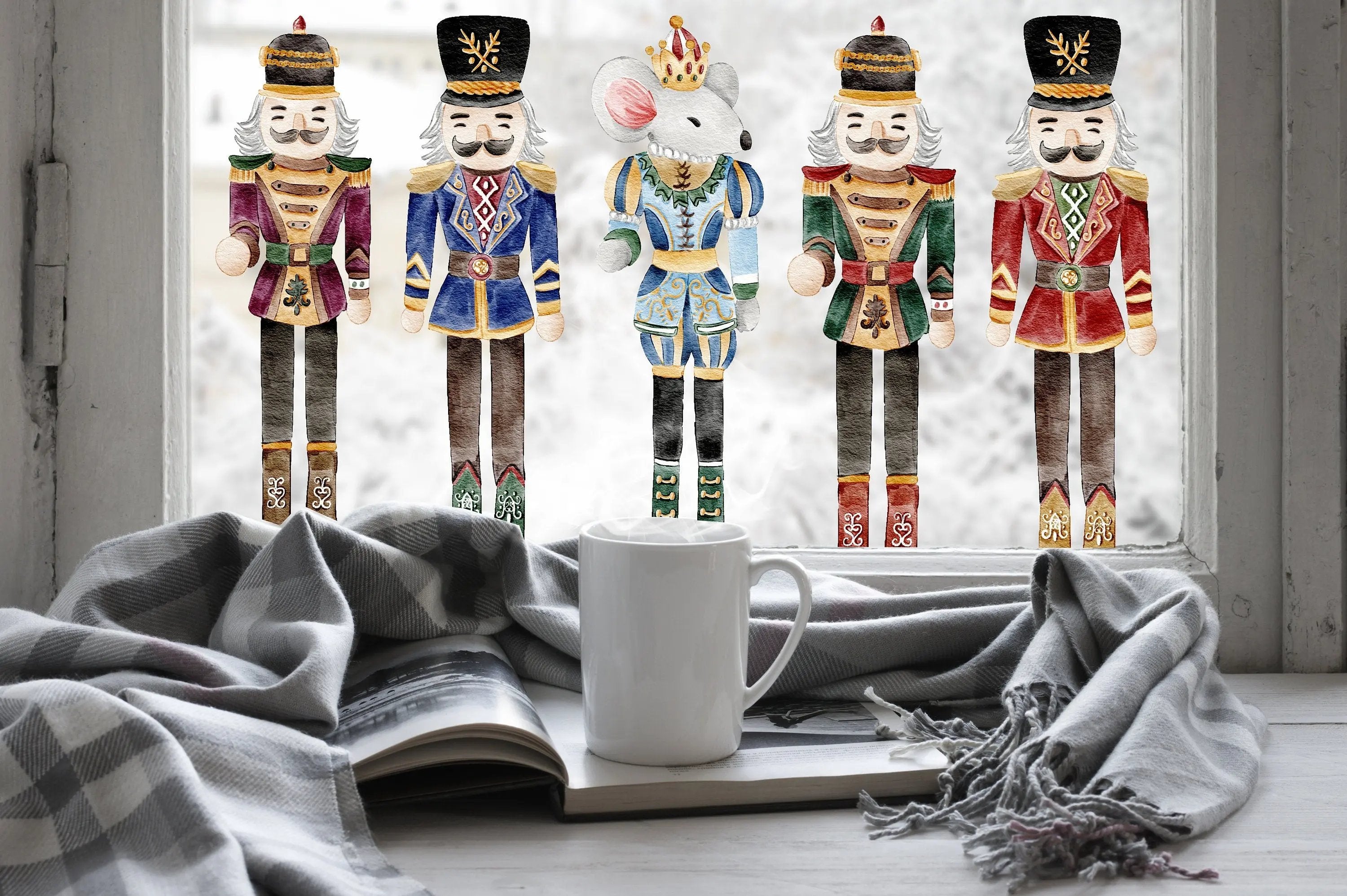 Double-Sided Reusable Christmas Nutcracker Window Stickers! Creative Windows