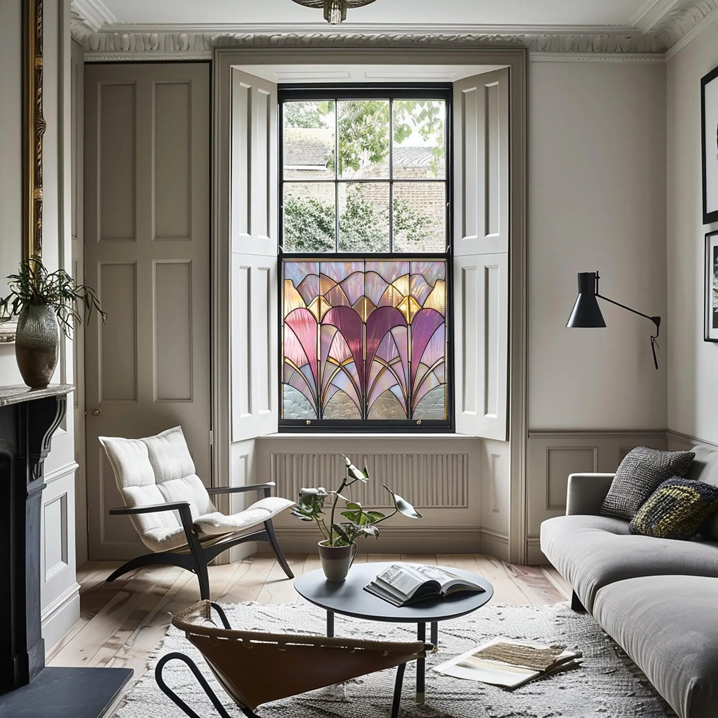 Art Deco Window Film: Merì Privacy Window Film For Glass Creative Windows