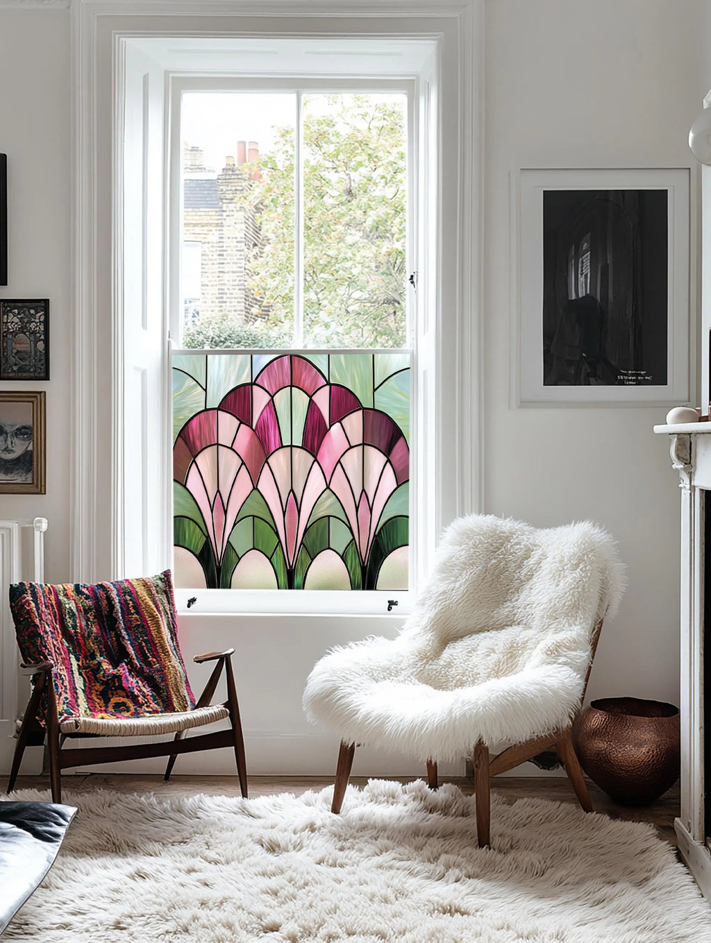 Jonadi Privacy Stained Glass Window Film Creative Windows