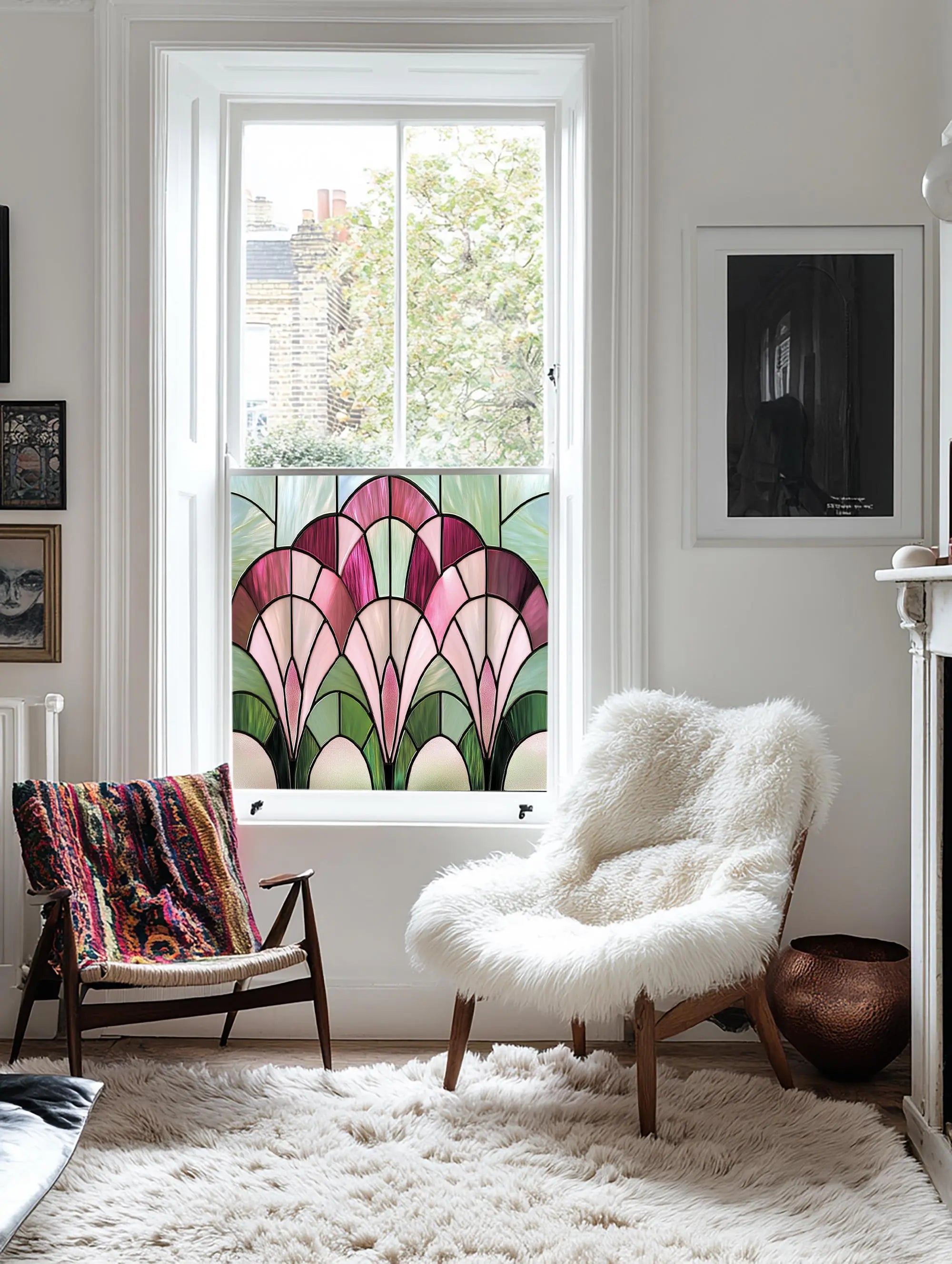 Jonadi Privacy Stained Glass Window Film Creative Windows