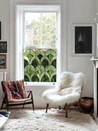 Green Art Deco Window Film: Apricale Stained Glass Privacy Window Film Creative Windows