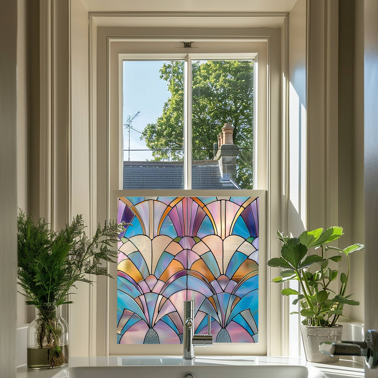 Art Deco Window Film, Privacy Window Film, Window Film, Decorative Window Film, Patterned Window Film, Coloured Window Film, Stained Glass Creative Windows