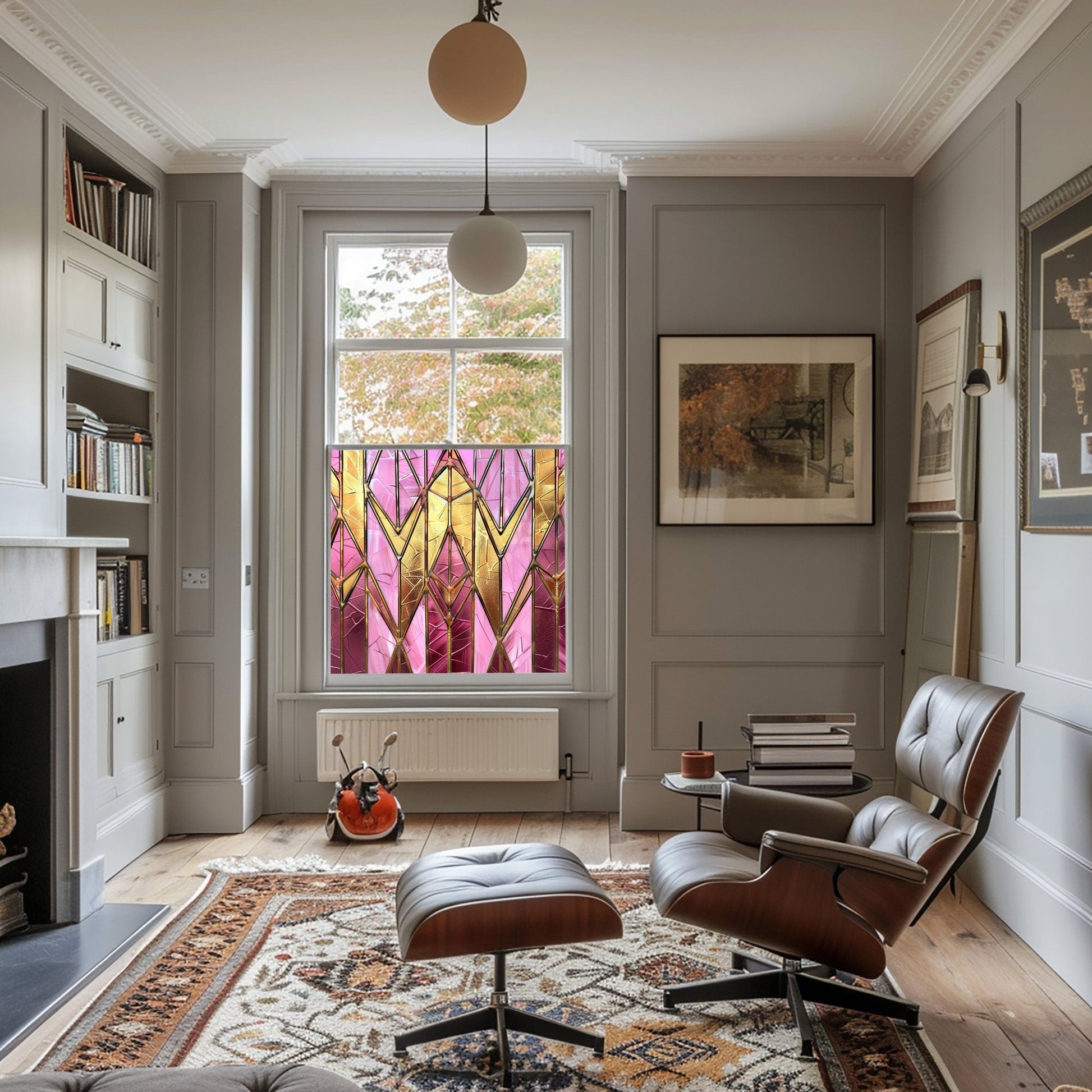 Art Deco Window Film, Privacy Window Film, Window Film, Decorative Window Film, Patterned Window Film, Coloured Window Film, Stained Glass Creative Windows