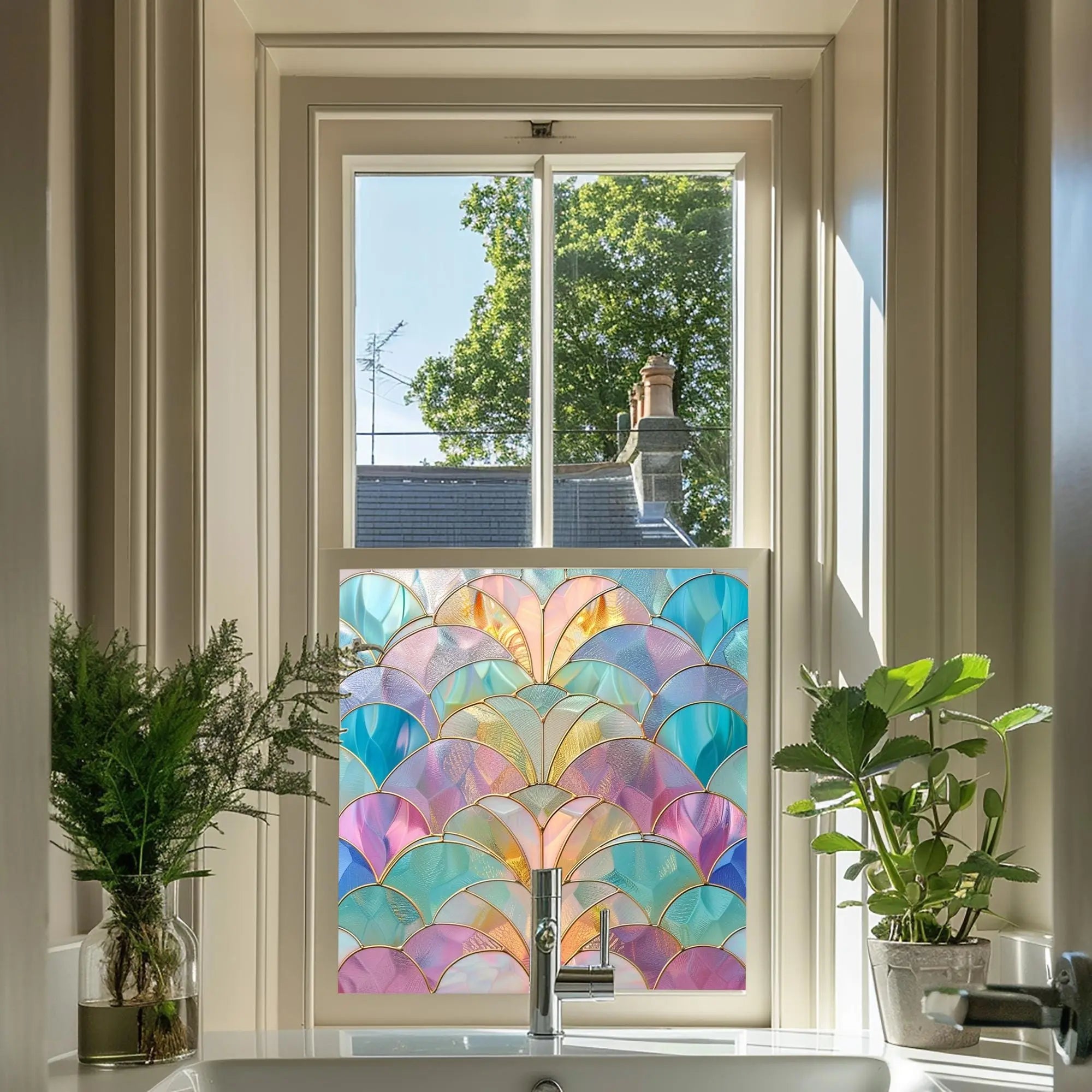 Apollosa Stained Glass Privacy Window Film Creative Windows