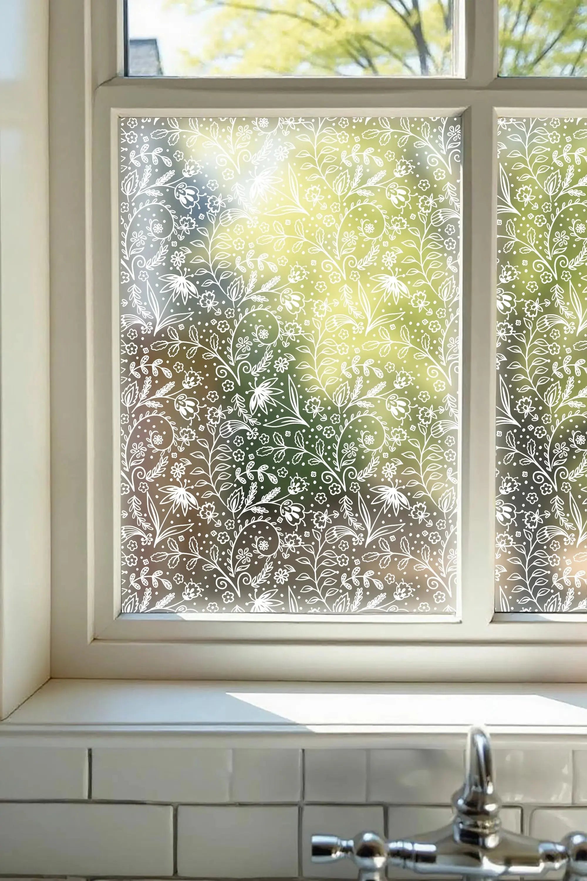 Compiano Frosted Floral Privacy Window Film Creative Windows