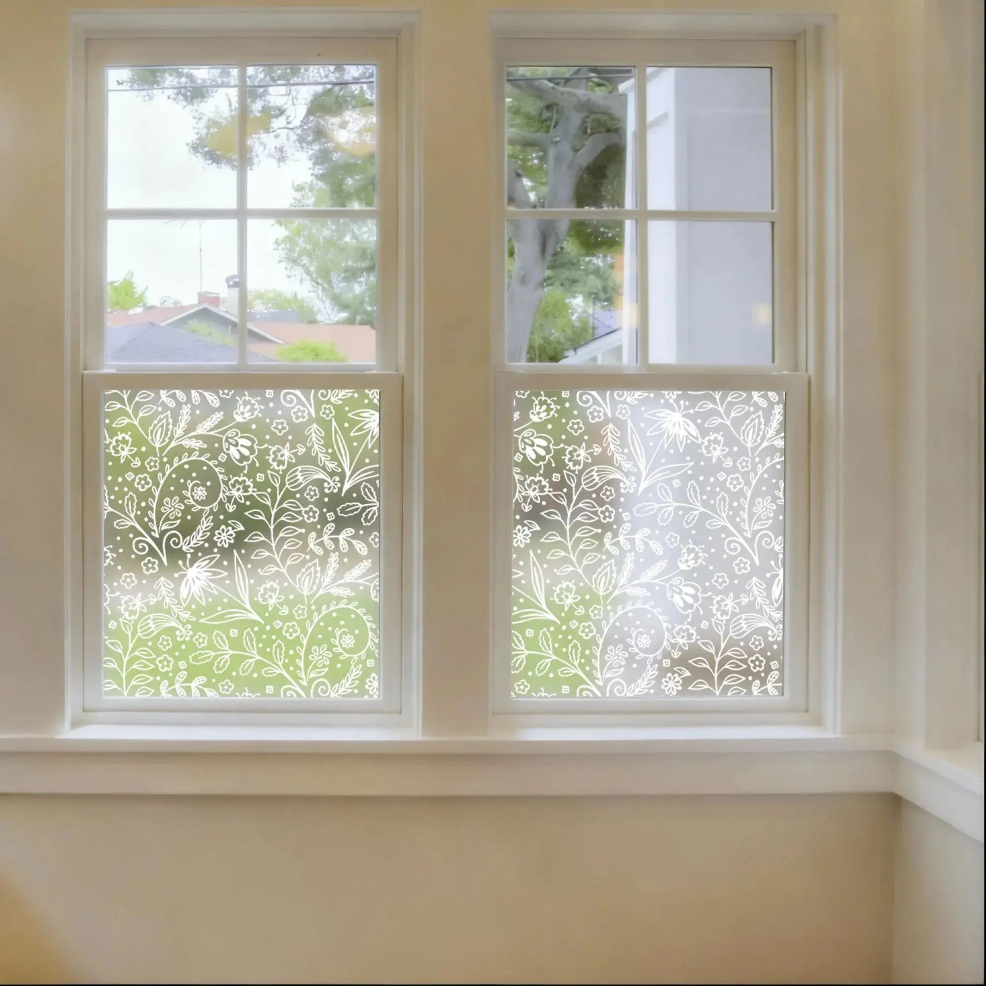 Compiano Frosted Floral Privacy Window Film Creative Windows