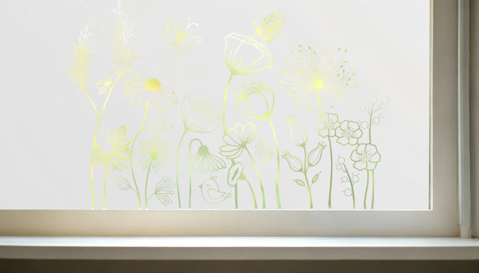 Colico Frosted Privacy Wild Flowers Cut Out Window Film Creative Windows