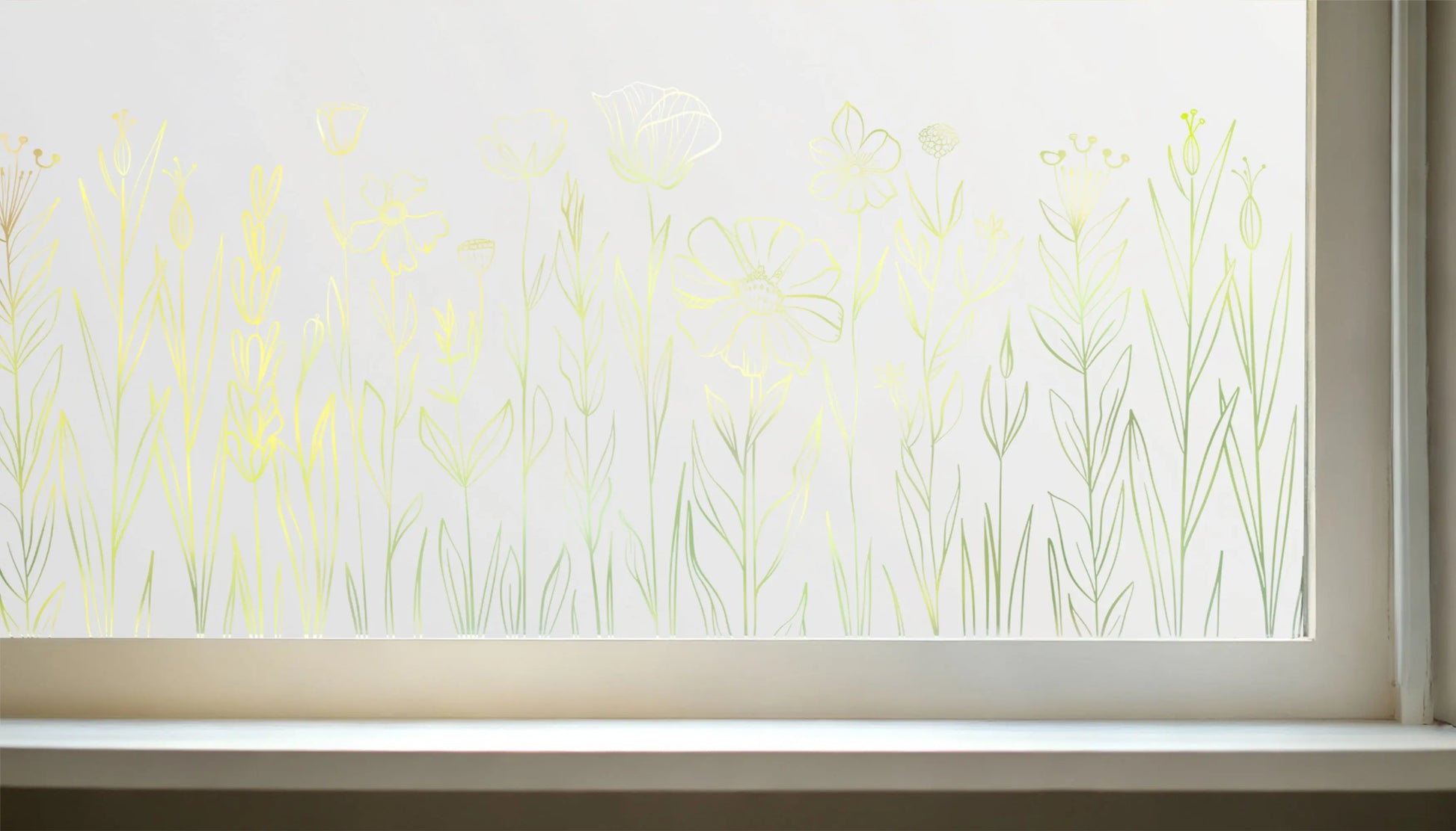 Collagna Frosted Privacy Wild Flower Window Film Creative Windows