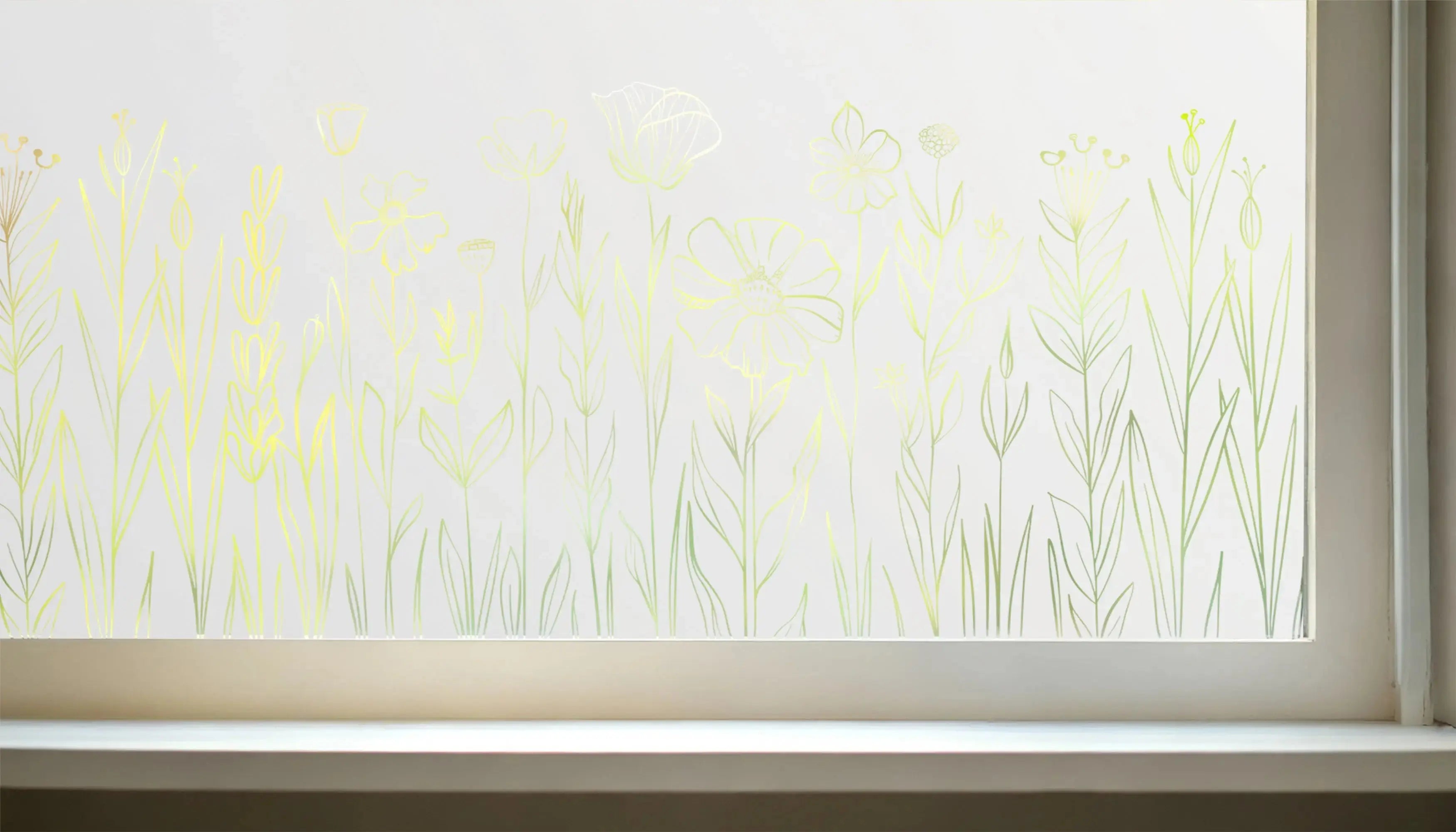 Collagna Frosted Privacy Wild Flower Window Film Creative Windows