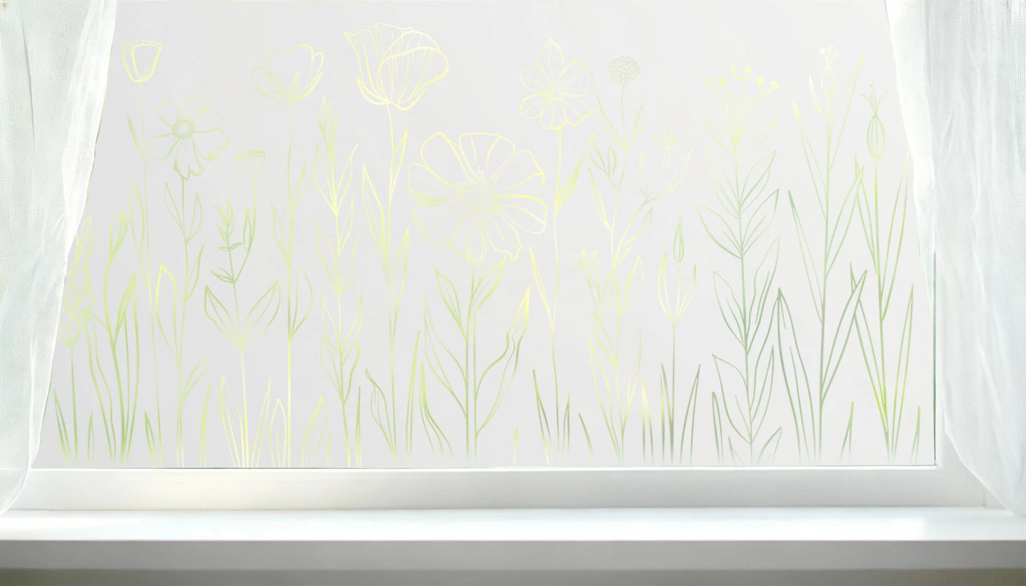 Collagna Frosted Privacy Wild Flower Window Film Creative Windows