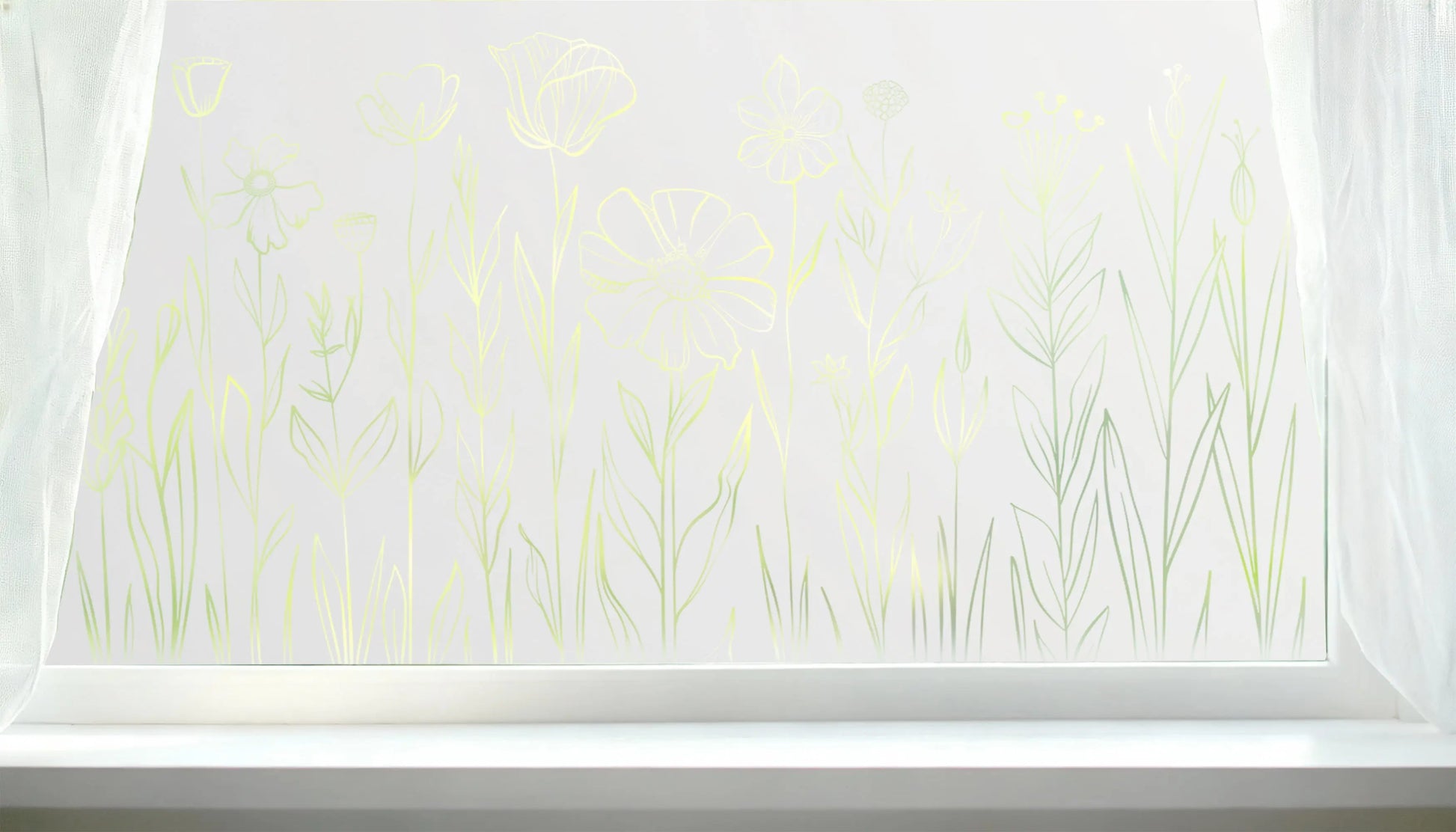 Collagna Frosted Privacy Wild Flower Window Film Creative Windows