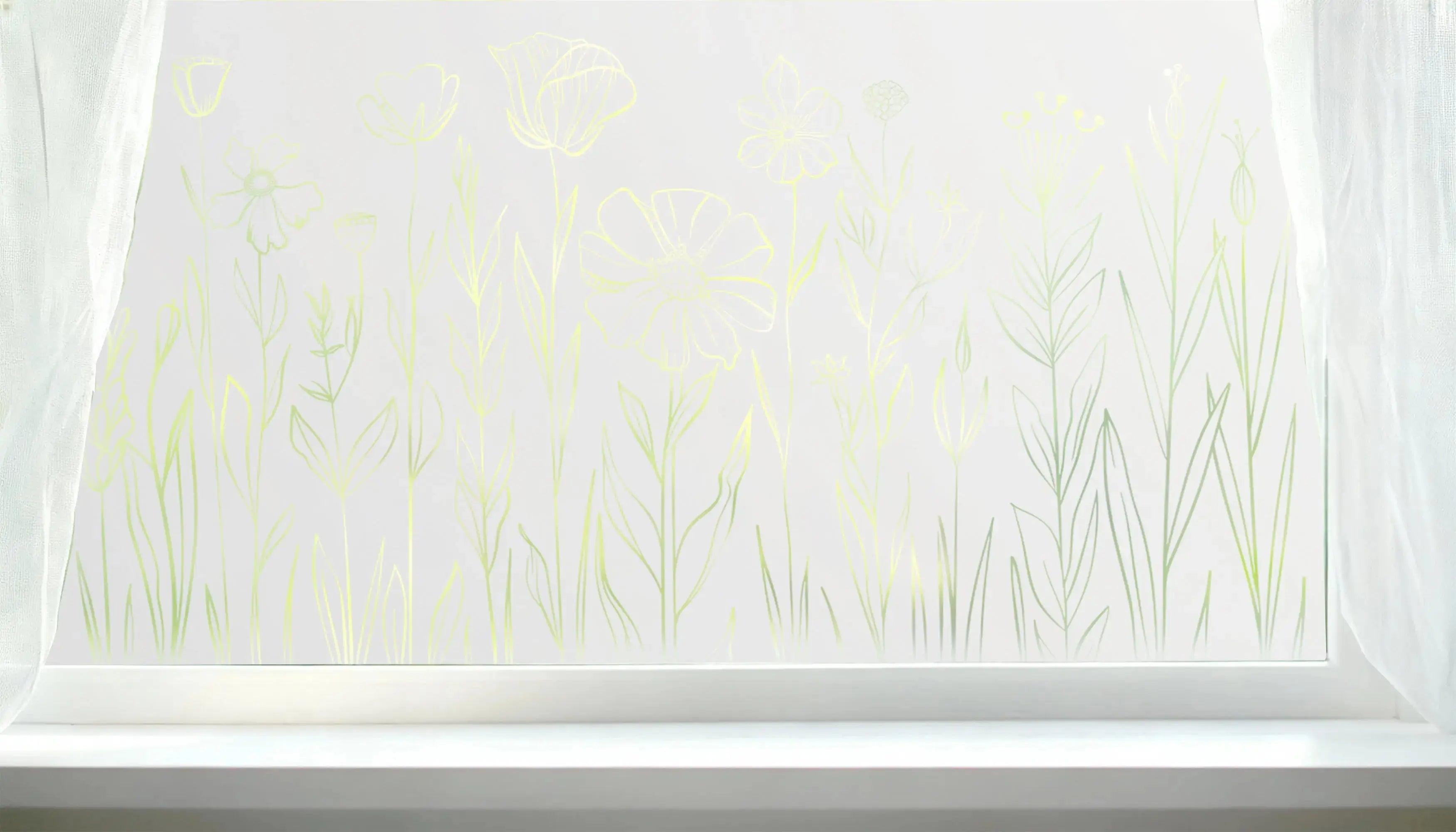 Collagna Frosted Privacy Wild Flower Window Film Creative Windows