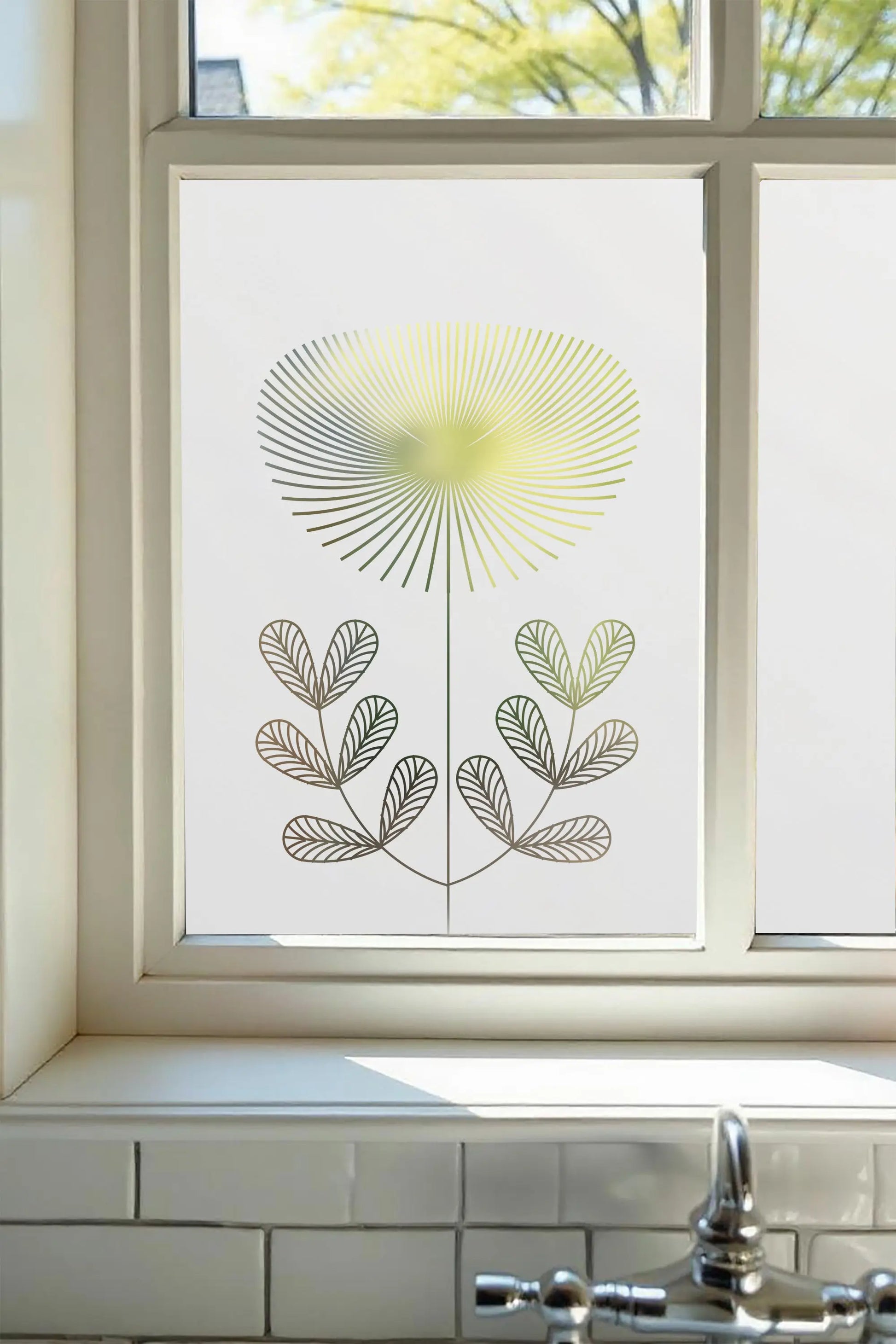 Collebeato Art Deco Frosted Privacy Cut Out Window Film Creative Windows