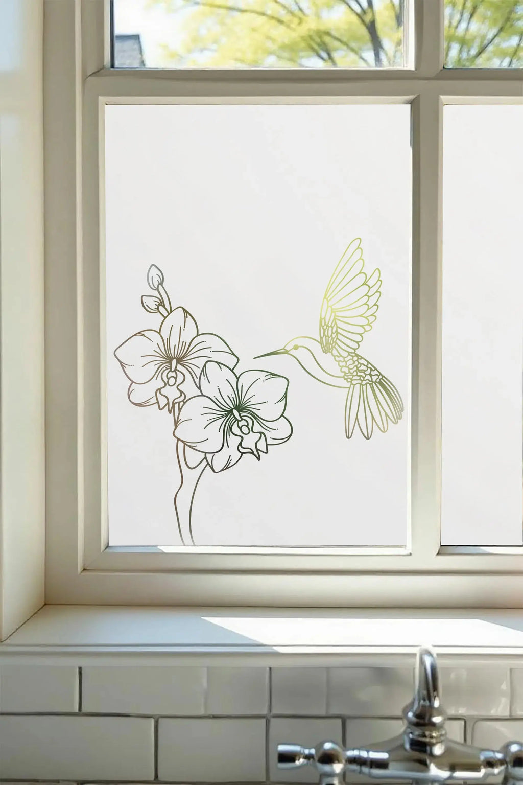 Collecchio Frosted Privacy Cut Out Hummingbird Window Film Creative Windows