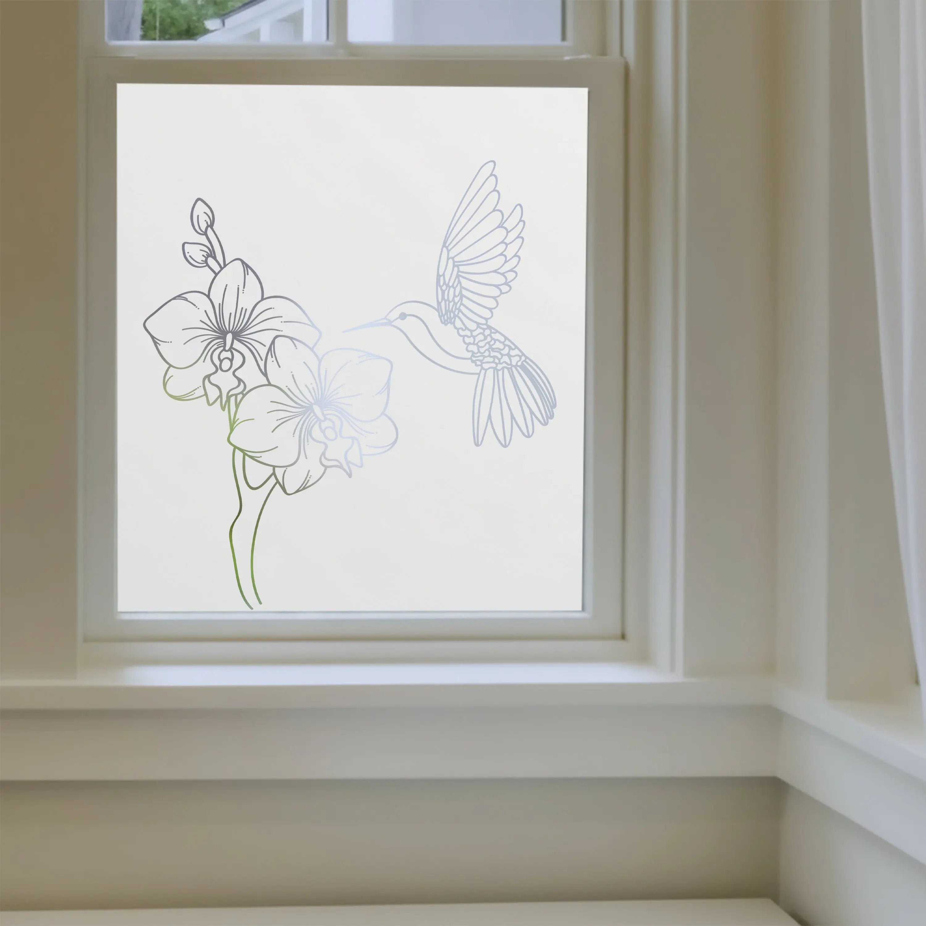 Collecchio Frosted Privacy Cut Out Hummingbird Window Film Creative Windows