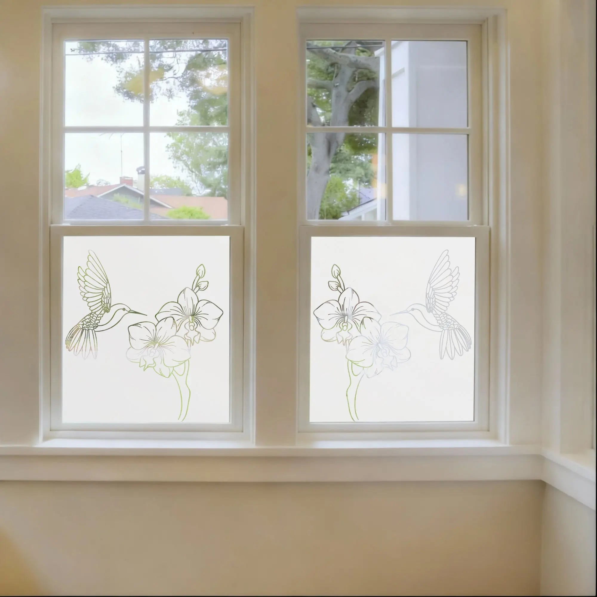 Collecchio Frosted Privacy Cut Out Hummingbird Window Film Creative Windows