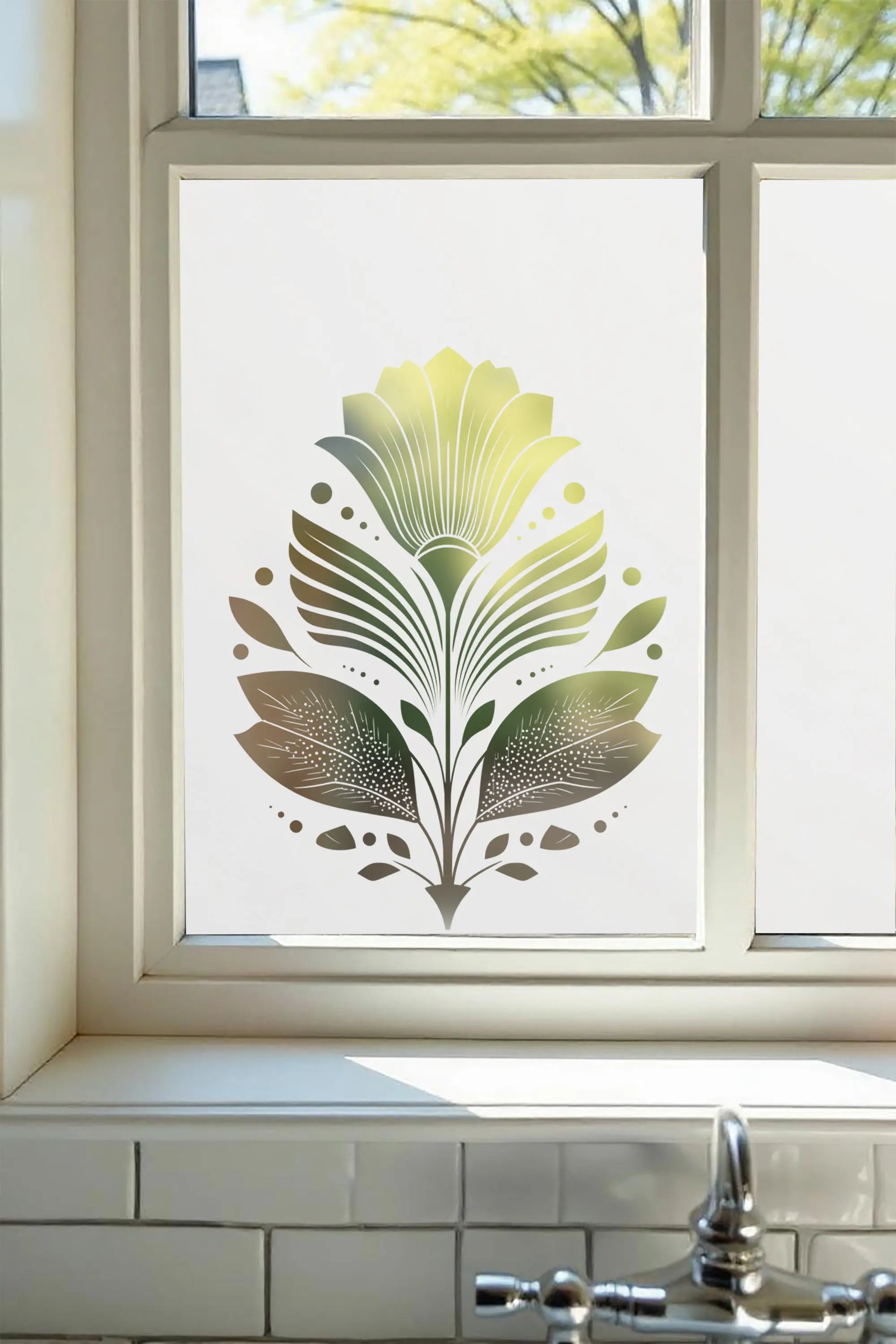 Cogorno Frosted Privacy Art Deco Cut Out Window Film Creative Windows