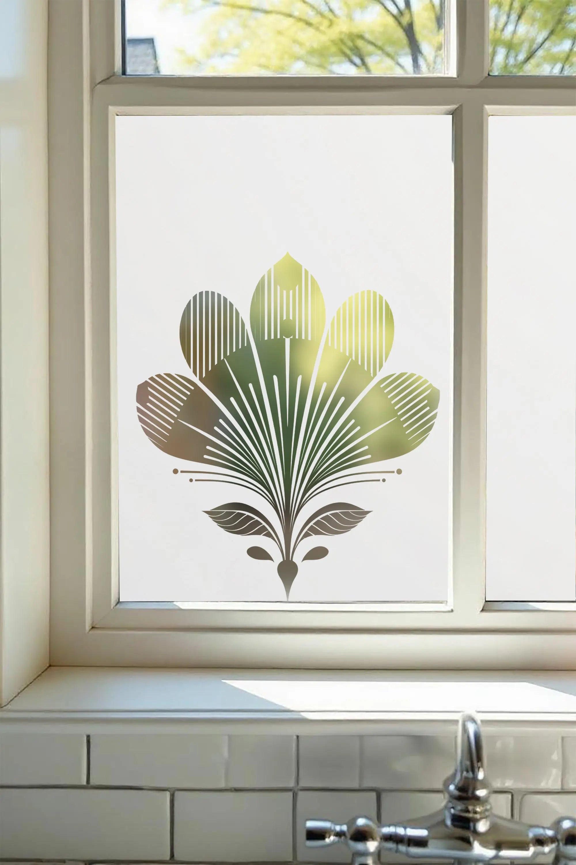 Colazza Frosted Privacy Art Deco Cut Out Window Film Creative Windows