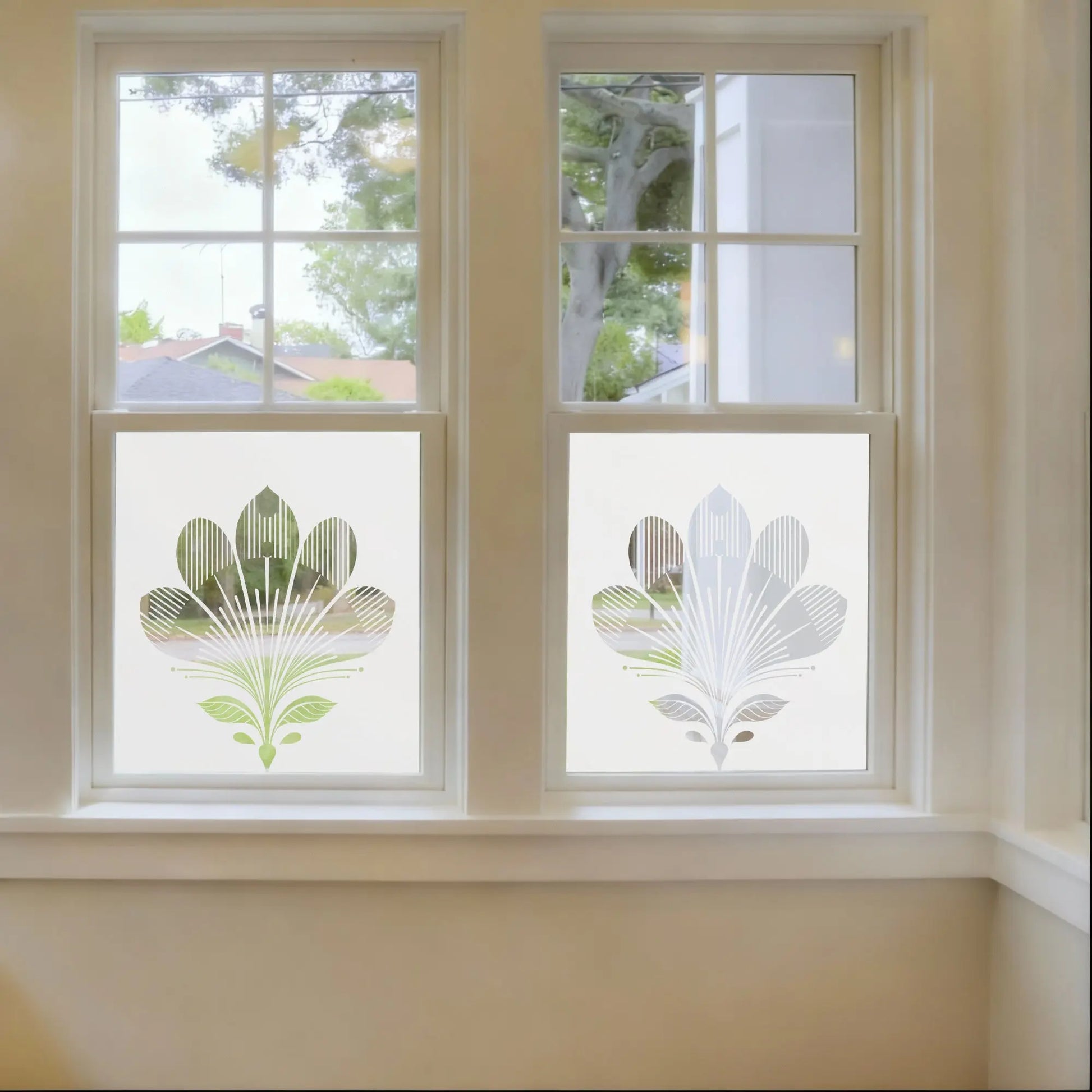 Colazza Frosted Privacy Art Deco Cut Out Window Film Creative Windows