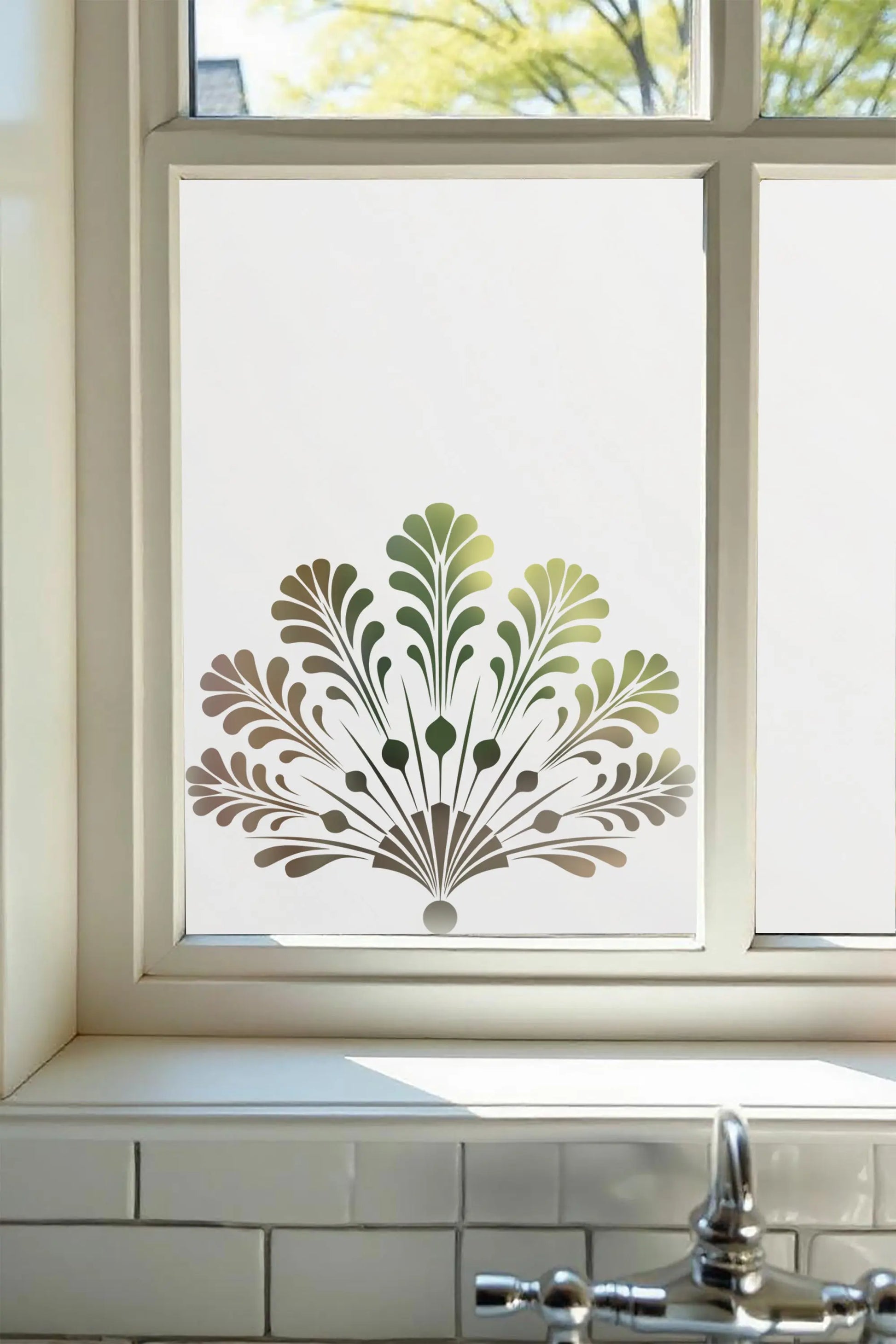 Colfelice Frosted Privacy Art Deco Cut Out Window Film Creative Windows