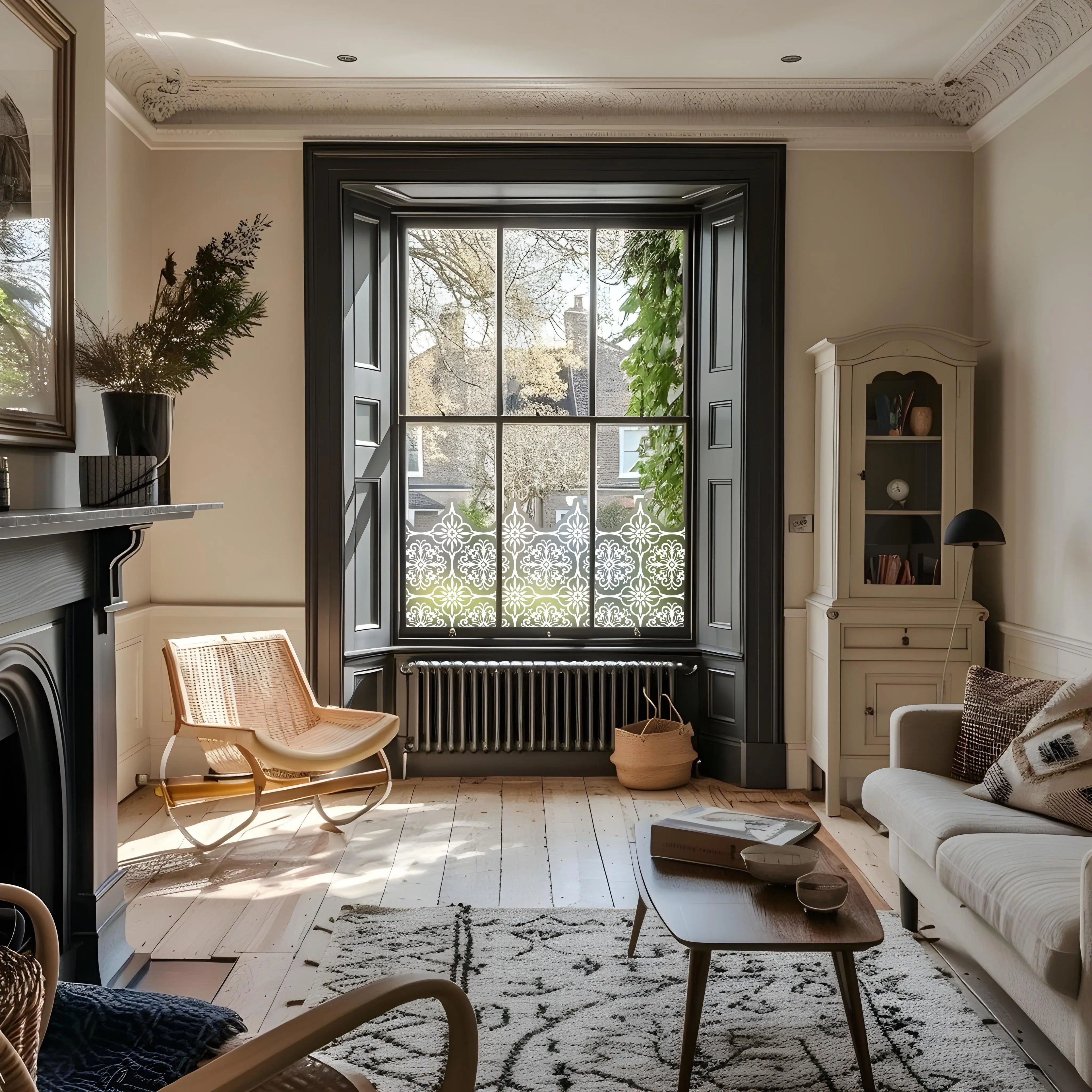 Ascara Privacy Frosted Window Film Border. Creative Windows