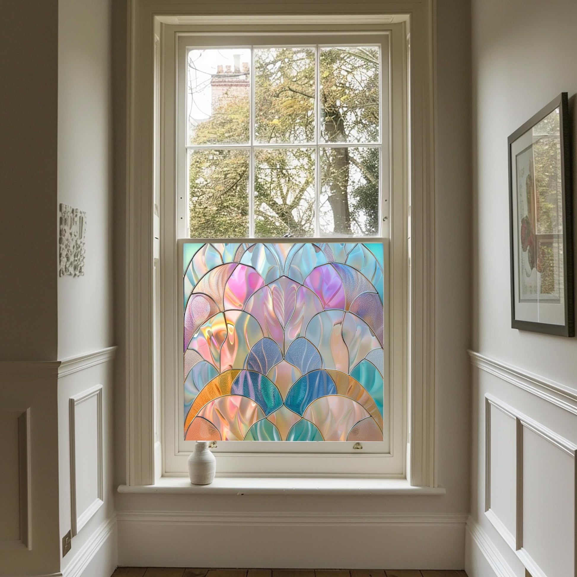 Rainbow Coloured Window Film, Privacy Window Film, Art Deco Window Film, Decorative Window Film, Stained Glass Window Film, Window Film Creative Windows