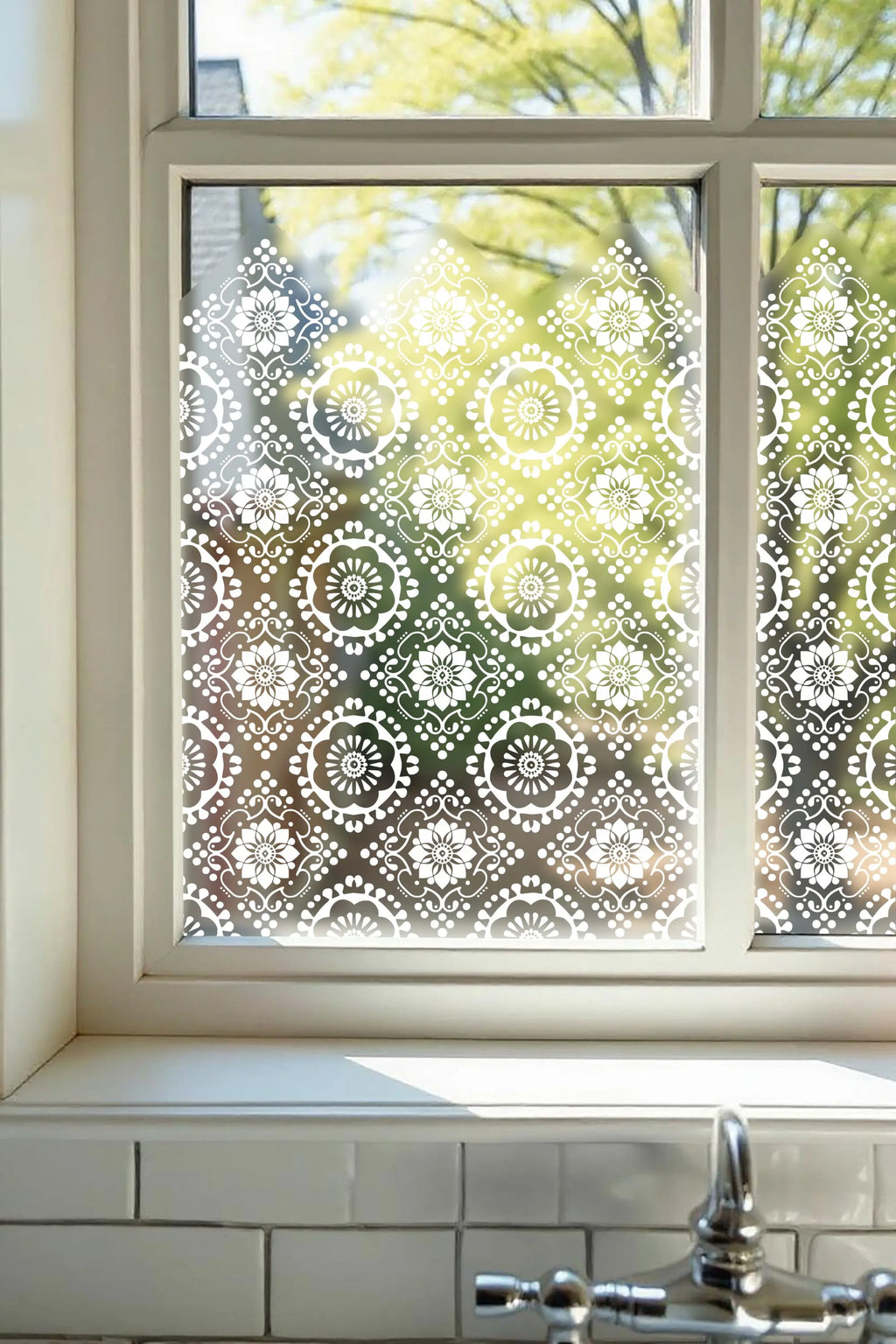 Aineto Frosted Privacy Window Film Border Creative Windows