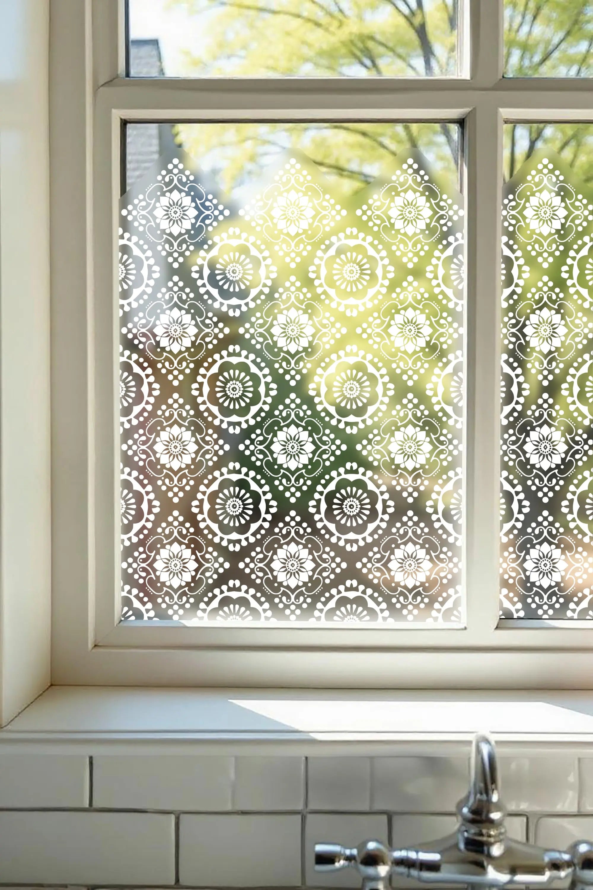 Aineto Frosted Privacy Window Film Border Creative Windows